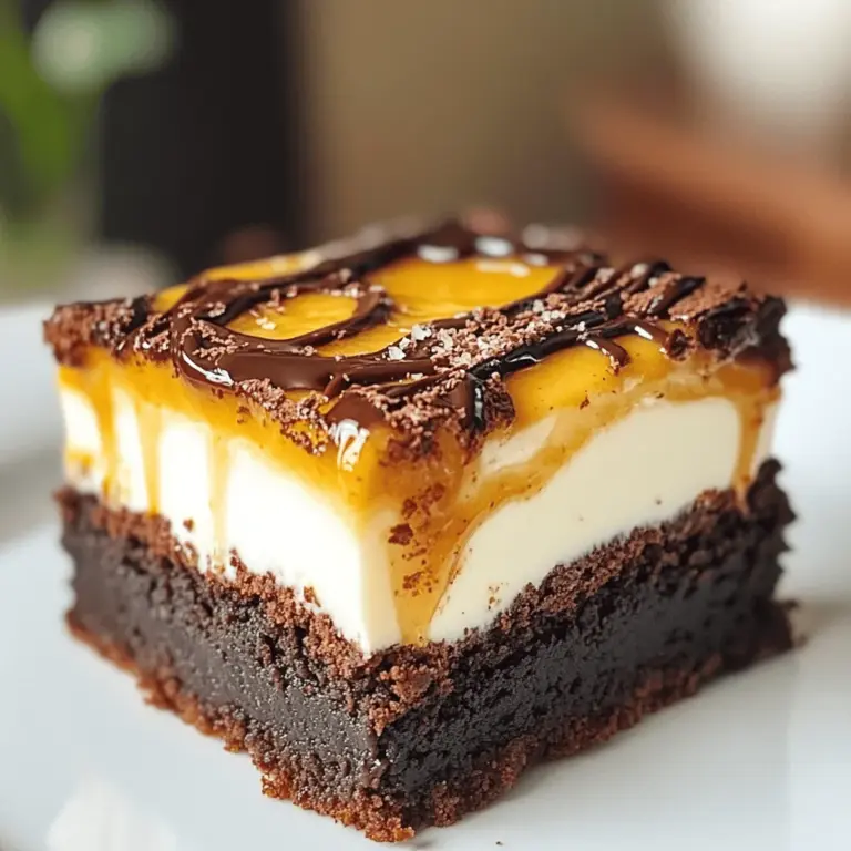 Um einen Karamell-Brownie-Käsekuchen zuzubereiten, brauchen wir einige tolle Zutaten. Du benötigst 200g Zartbitterschokolade, 150g Butter, 250g Zucker und 3 große Eier. Außerdem brauchst du 100g Mehl, 1 TL Vanilleextrakt, 500g Frischkäse, 100g Puderzucker und 2 TL Zitronensaft. Vergiss nicht 150g Karamellsauce, eine Prise Salz und etwas Sahne für die Dekoration.