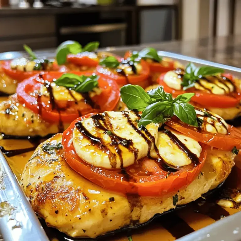 Caprese Chicken ist ein einfaches und leckeres Gericht. Es kombiniert frische Zutaten, die harmonisch zusammenpassen. Die Hühnerbrust wird saftig und aromatisch, während Mozzarella und Tomaten ihm Frische verleihen.