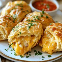 - 1 Dose Pillsbury Biscuits (10 Stück) - 1/2 Tasse geschmolzene Butter - 3-4 fein gehackte Knoblauchzehen