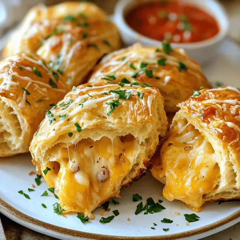 - 1 Dose Pillsbury Biscuits (10 Stück) - 1/2 Tasse geschmolzene Butter - 3-4 fein gehackte Knoblauchzehen