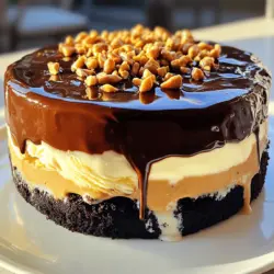 - 200g Oreo-Kekse - 100g ungesalzene Butter - 500ml Vanilleeiscreme - 250g Erdnussbutter - 400ml dicke Sahne - 200g dunkle Schokolade - 100g Puderzucker - ½ Teelöffel Vanilleextrakt - 1 Prise Salz - Gehackte Erdnüsse zur Garnierung