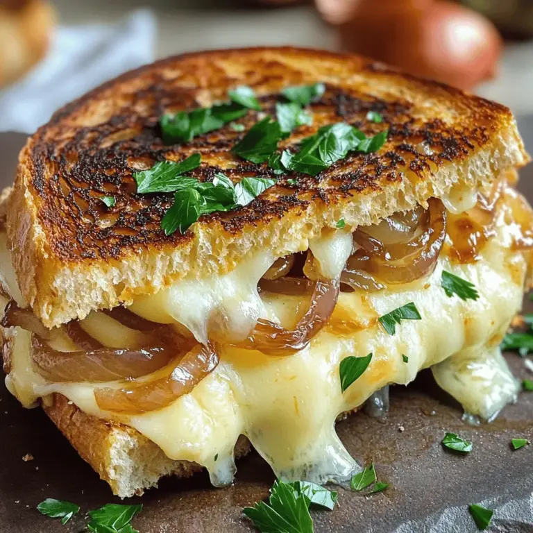 Für das perfekte Gooey French Onion Grilled Cheese brauchst du: