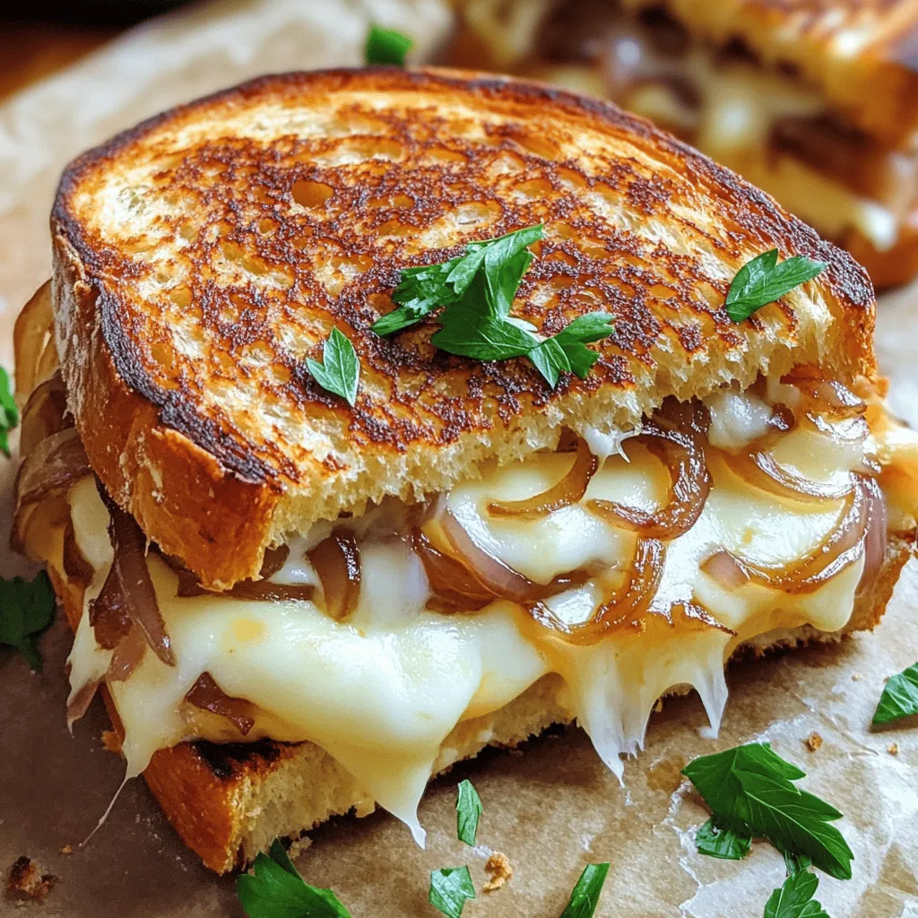 Für das perfekte Gooey French Onion Grilled Cheese brauchst du:
