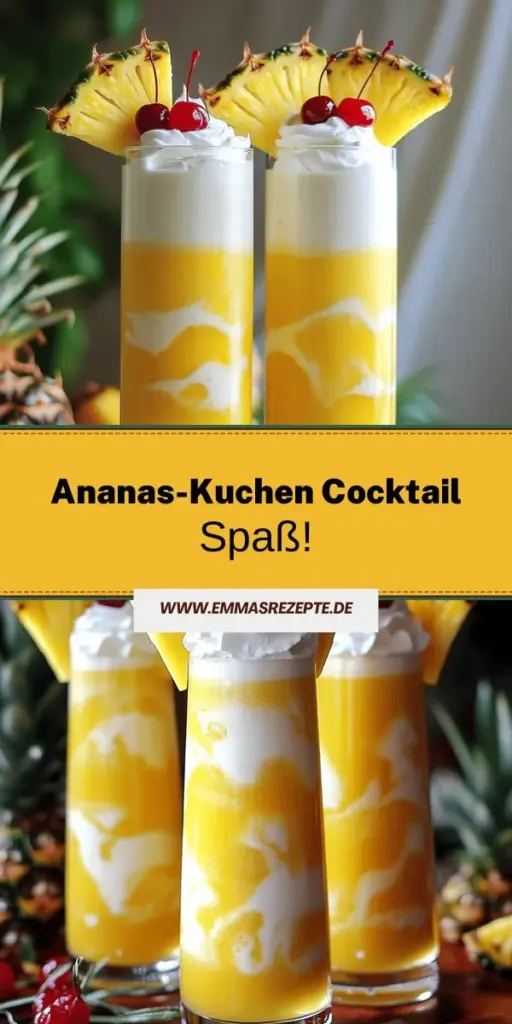Entdecke den süßen und fruchtigen Genuss des Pineapple Upside Down Cake Drinks! Dieser erfrischende Cocktail kombiniert Ananassaft, cremige Kokosmilch und eine Prise Vanille für ein perfektes Geschmackserlebnis. Ob für eine Party oder einen entspannten Abend – dieser Drink ist der Hit! Lass deine Freunde staunen und klicke weiter für das vollständige Rezept und die Zubereitung. Mache jeden Schluck zu einem unvergesslichen Erlebnis!