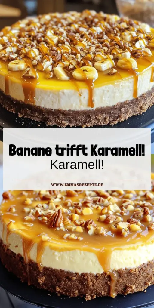 Entdecke das himmlische Rezept für den Banana Caramel Nut Cheesecake, das alle Käsekuchenliebhaber begeistern wird! Mit einer Kombination aus cremigem Frischkäse, süßen Bananen und knackigen Nüssen ist dieser Cheesecake einfach unwiderstehlich. Egal, ob du Anfänger oder Profi bist, die Schritt-für-Schritt-Anleitung und wertvolle Tipps sorgen dafür, dass dir das Dessert gelingt. Klicke hier und verwöhne deinen Gaumen mit diesem köstlichen Cheesecake!