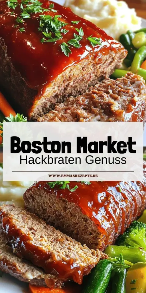Entdecke das schmackhafte Boston Market Hackbraten Rezept, das in deiner Küche für Begeisterung sorgt! Dieses einfache Rezept bietet dir eine Schritt-für-Schritt-Anleitung, um einen saftigen Hackbraten mit frischen Zutaten zuzubereiten. Ob für ein Familienessen oder einen besonderen Anlass, jeder kann dieses köstliche Gericht zaubern. Klicke jetzt, um die vollständige Anleitung und alle Tipps für den perfekten Hackbraten zu erhalten!