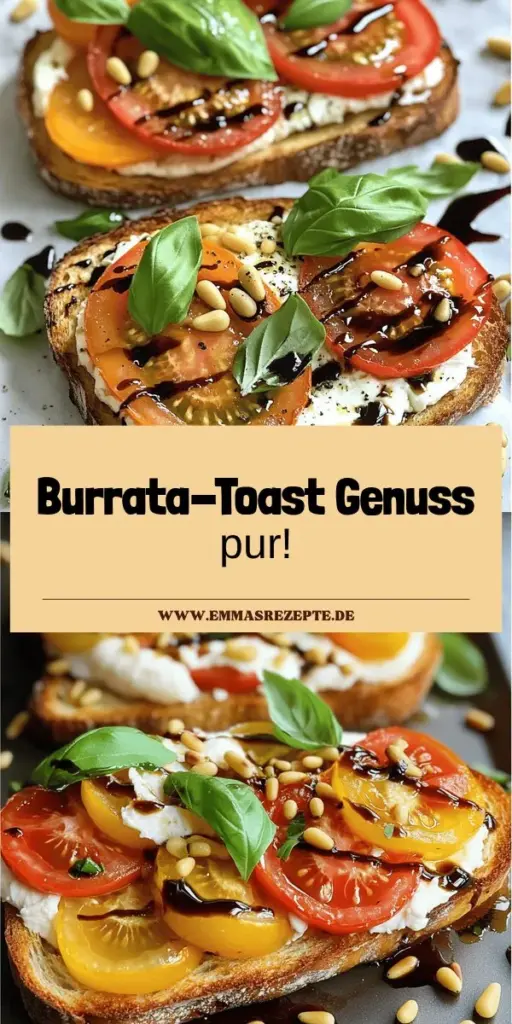 Entdecke das köstliche Rezept für Burrata-Carpese-Toast! Dieses einfache Gericht kombiniert cremigen Burrata-Käse, frischeste Tomaten und aromatische Kräuter auf knusprigem Ciabatta. Perfekt für ein schnelles Mittagessen oder einen leckeren Snack. Lass dich von den vielseitigen Variationen inspirieren und lerne, wie du jeden Bissen noch schmackhafter machen kannst. Klicke hier und genieße dein Burrata-Carpese-Toast!