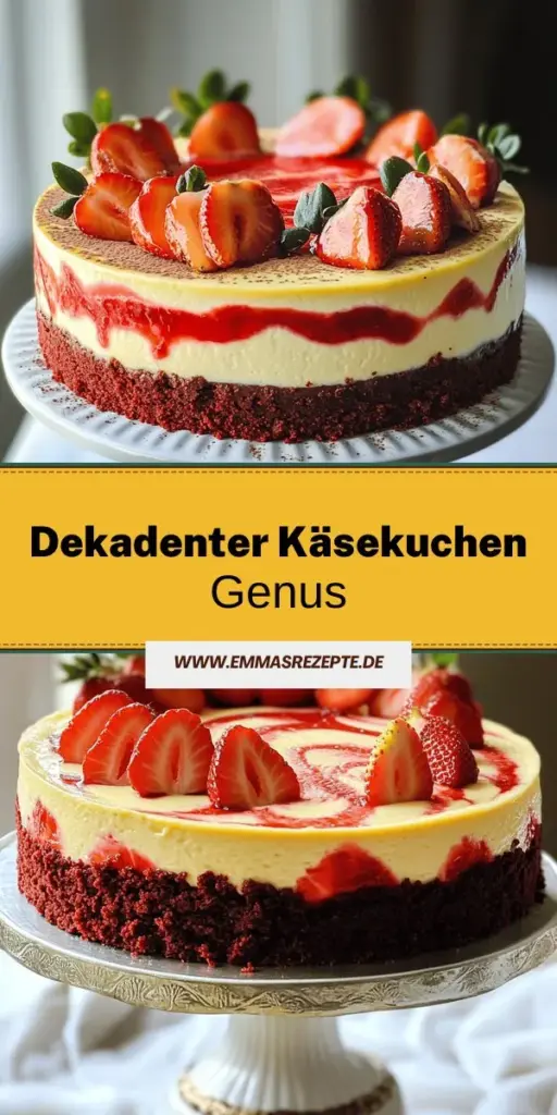 Entdecke den ultimativen Genuss mit unserem dekadenten roten Samt-Erdbeer-Käsekuchen! Mit saftigem Frischkäse, knusprigem Keksboden und köstlichen frischen Erdbeeren ist dieses Rezept der perfekte Showstopper für jede Feier. In nur wenigen Schritten zeigst du, wie einfach es ist, dieses himmlische Dessert selbst zuzubereiten. Klicke hier, um die vollständigen Anweisungen und Tipps zu erhalten und beeindrucke deine Gäste mit diesem unwiderstehlichen Käsekuchen!
