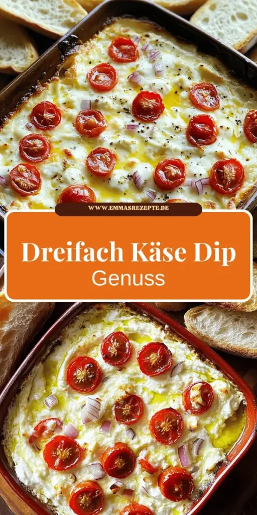 Entdecke das köstliche Rezept für Triple Cheese and Tomato Bruschetta Dip! Dieses cremige, geschmackvolle Gericht vereint drei leckere Käsesorten mit frischen Tomaten und Kräutern. Ideal für Partys oder gemütliche Abende zu Hause! In nur 35 Minuten zubereitet, begeistert dieser Dip jeden Gaumen. Klicke hier, um das vollständige Rezept zu erfahren und deine Gäste mit diesem unwiderstehlichen Genuss zu überraschen!
