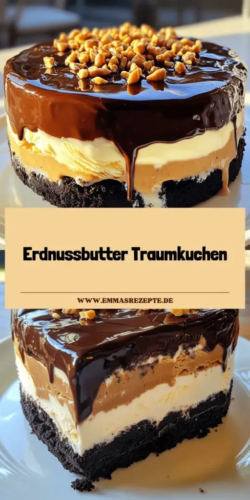 Bereit für ein genussvolles Dessert? Entdecke mein Rezept für den Erdnussbutter Fudge Ganache Eiscreme Kuchen! Dieser leckere Kuchen kombiniert Oreo-Kekse, cremige Vanilleeiscreme und eine schokoladige Ganache, die jeden Anlass perfekt macht. Einfach zuzubereiten und ideal zum Teilen oder für den eigenen Genuss. Klicke durch, um alle Zutaten und die Schritt-für-Schritt-Anleitung zu entdecken! Lass dir dieses Dessert nicht entgehen!