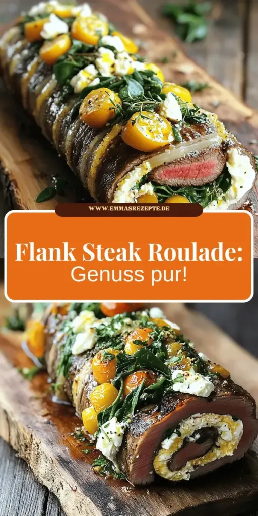 Entdecke die köstliche Welt der Flank Steak Roulade mit meinem einfachen und leckeren Rezept! Lerne, wie du zartes Flanksteak mit herzhaften Füllungen wie Feta, Spinat und getrockneten Tomaten zubereitest. Egal ob gegrillt oder im Ofen, diese Roulade wird ein Hit bei jedem Anlass. Lass dir die genauen Schritte und Tipps nicht entgehen – klicke jetzt, um das vollständige Rezept zu erkunden und dein perfektes Gericht zu kreieren!