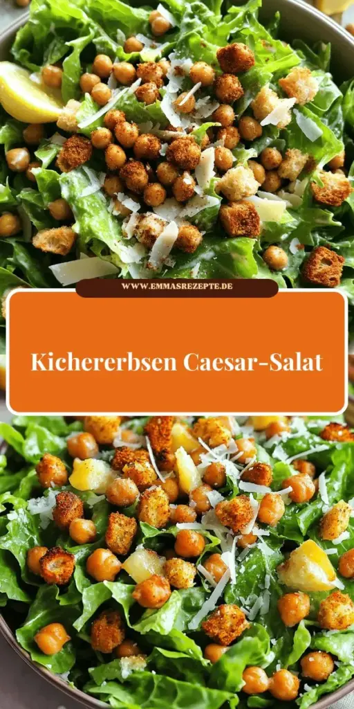 Erleben Sie die gesunde Variante des klassischen Caesar-Salats mit gerösteten Kichererbsen! Dieses einfache und schmackhafte Rezept kombiniert frischen Römersalat mit knusprigen Kichererbsen, die für den perfekten Crunch sorgen. Entdecken Sie die besten Zutaten, Tricks für das leckere Dressing und kreative Variationen. Klicken Sie, um das vollständige Rezept zu sehen und genießen Sie diesen köstlichen Salat, der jedem schmeckt!
