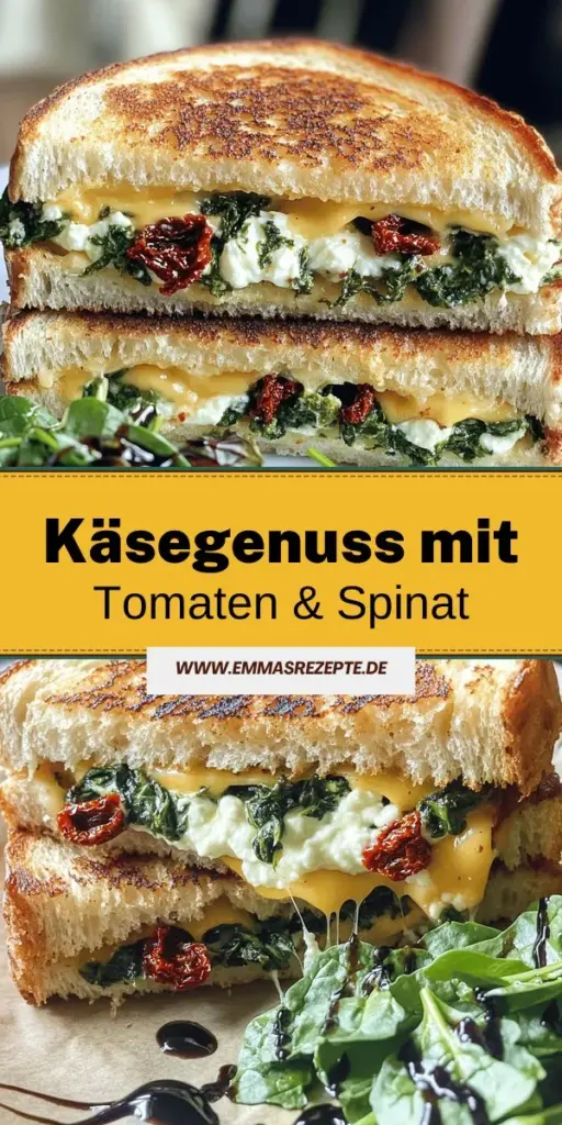 Entdecke das köstliche Rezept für Sun-Dried Tomato Spinach Ricotta Grilled Cheese, das einfach zuzubereiten ist und voller Geschmack steckt! Dieses Sandwich kombiniert frischen Spinat, cremigen Ricotta und aromatische getrocknete Tomaten für ein unvergleichliches Geschmackserlebnis. Lass dich von unseren Tipps und Variationen inspirieren, um es perfekt zu machen. Klicke hier, um das vollständige Rezept zu entdecken und deine Kocherfahrung zu bereichern!