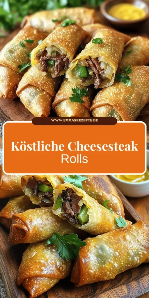Entdecke die köstlichen Philly Cheesesteak Egg Rolls! Dieses einfache Rezept kombiniert das Beste aus zwei Welten – die herzhaften Aromen eines klassischen Philly Cheesesteaks in einer knusprigen Hülle. Mit minimalem Aufwand und wenigen Zutaten werden diese Snacks zum Hit auf jeder Party oder beim gemütlichen Abendessen. Klicke jetzt, um die vollständige Anleitung und weitere köstliche Variationen zu entdecken!