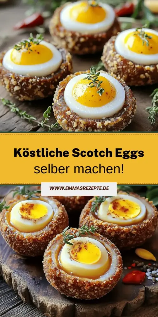 Entdecke die Welt der Scotch Eggs – ein köstlicher schottischer Snack, der mit Wurst umhüllten, perfekt gekochten Eiern begeistert! In diesem Artikel erfährst du alles über ihre faszinierende Geschichte, die leicht zubereitete Rezeptur und kreative Variationen, die du ausprobieren kannst. Lass dich inspirieren und verwandle deine Küche in eine Gourmet-Oase! Klicke jetzt und erfahre, wie du die besten Scotch Eggs selber machen kannst!