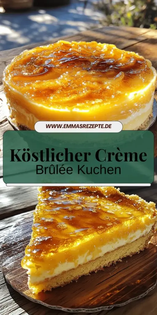 Entdecken Sie das leckere und einfache Rezept für Crème Brûlée Cake, das die cremige Textur der klassischen Crème Brûlée mit saftigem Kuchenteig vereint! Perfekt für besondere Anlässe oder einfach zum Genießen. In unserem Rezept finden Sie nicht nur die Zutaten, sondern auch Schritt-für-Schritt-Anleitungen und wertvolle Tipps zur Karamellisierung. Klicken Sie durch und entdecken Sie, wie Sie dieses süße Meisterwerk selbst zaubern können!