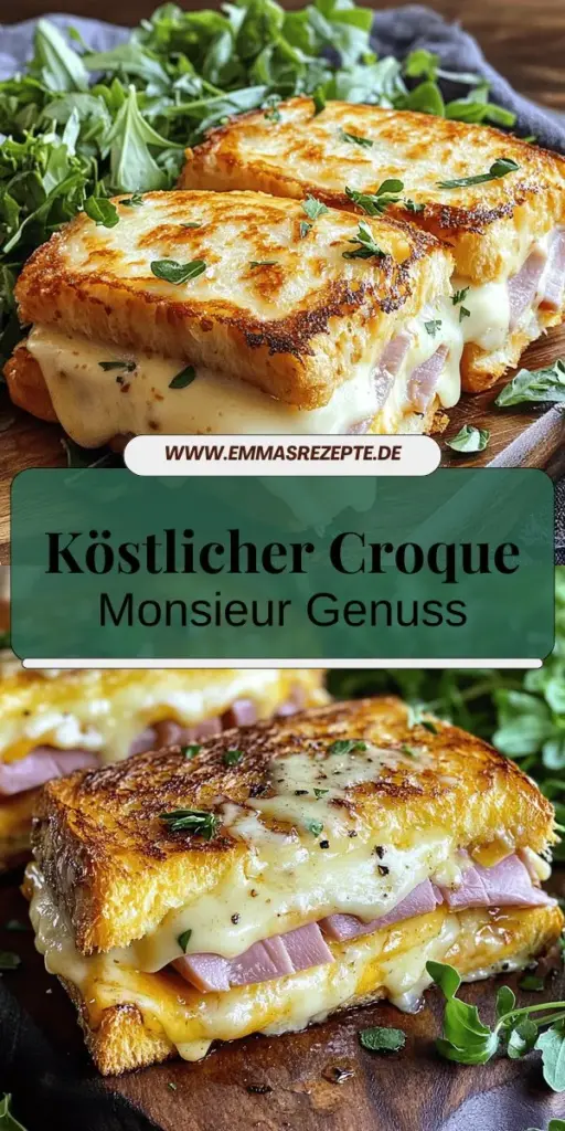 Lerne, wie du einen köstlichen Croque Monsieur ganz einfach zubereitest! Dieses traditionelle französische Sandwich begeistert mit knusprigem Brot, leckerem Schinken und einer cremigen Bechamelsauce. Egal ob Anfänger oder Profi, mit unserer Schritt-für-Schritt-Anleitung wird es dir gelingen. Entdecke kreative Alternativen und Tipps für perfekte Ergebnisse. Klicke jetzt und erfahre, wie du diesen Genuss auf den Tisch zaubern kannst!