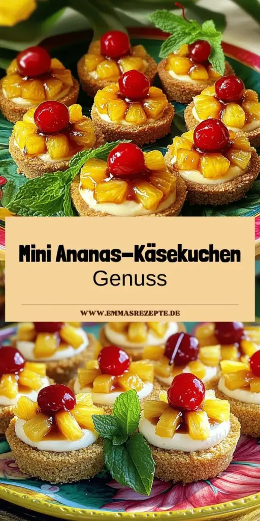 Entdecke die Delight Mini Pineapple Upside-Down Cheesecake, ein köstliches Dessert, das einfach zuzubereiten ist! Diese kleinen Käsekuchen vereinen die Süße von frischer Ananas mit einer samtigen Cheesecake-Füllung. Ideal für Feiern oder einen gemütlichen Abend – sie werden jeden Geschmack treffen. Klicke jetzt, um das vollständige Rezept zu entdecken und deine Gäste mit diesem leckeren Snack zu begeistern!