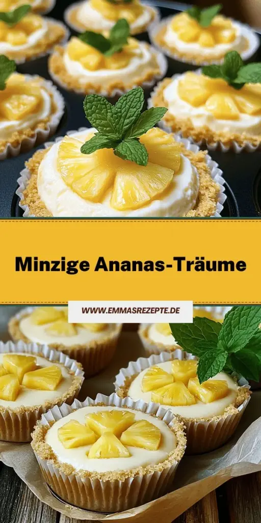 Entdecke das perfekte Rezept für einzigartige Individual Pineapple Cheesecakes, die jeden Anlass aufwerten! Diese kleinen Leckereien kombinieren die süße Ananas mit einem cremigen Käsekuchen und sind einfach zuzubereiten. Ideal für Feiern oder als süßer Snack! Lass dich von den Schritt-für-Schritt-Anleitungen und praktischen Tipps inspirieren und kreiere deine eigenen Desserts. Klicke jetzt, um das vollständige Rezept zu entdecken und koste den himmlischen Geschmack!