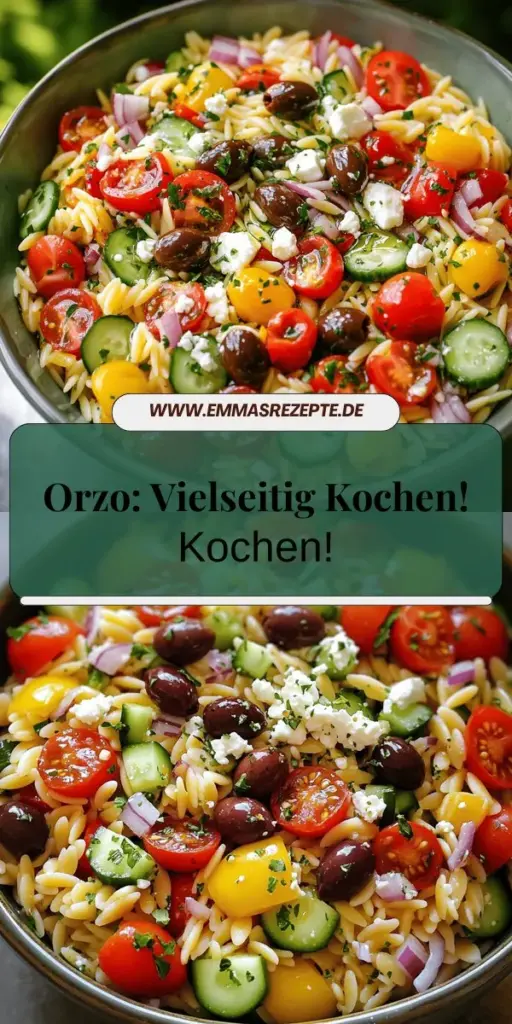 Entdecke die Köstlichkeit und Vielseitigkeit von Orzo Pasta! Diese reiskornartige Nudel eignet sich perfekt für Salate, Suppen und kreative Gerichte. In unserem Artikel erfährst du alles über die Herkunft, Zubereitungstipps und leckere Rezepte, die deinem Speiseplan neuen Schwung verleihen. Klicke jetzt, um mehr über die vielen Möglichkeiten mit Orzo zu lernen und dein nächstes Lieblingsgericht zu finden!