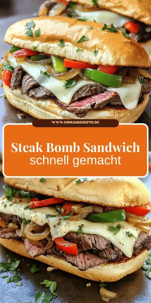 Entdecke, wie du ein köstliches Steak Bomb Sandwich einfach und schnell zubereitest! Dieses Rezept bietet dir Schritt-für-Schritt-Anleitungen und kreative Variationen, die jeden ansprechen, vom Fleischliebhaber bis zum Vegetarier. Lass dir den saftigen Geschmack von Rindersteak, frischem Gemüse und geschmolzenem Käse nicht entgehen. Klicke jetzt weiter, um alle Tipps und das vollständige Rezept zu entdecken und dein perfektes Sandwich zu kreieren!