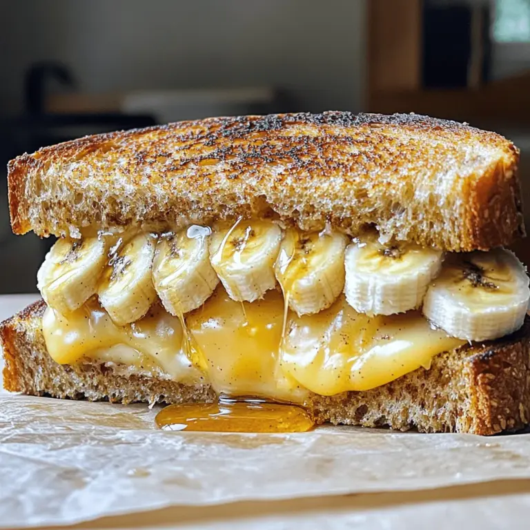 - 2 Scheiben Vollkornbrot - 2 Scheiben Gruyère-Käse (oder Ihren bevorzugten Schmelzkäse) - 1 reife Banane, in Scheiben - 1 Esslöffel Honig - 1 Esslöffel ungesalzene Butter - Eine Prise Zimt (optional) - Salz nach Geschmack