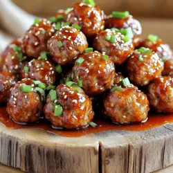 Um die besten Honig-Sriracha-Fleischbällchen zu machen, brauchst du folgende Hauptzutaten: - 450 g Rinderhackfleisch (oder Putenhackfleisch für eine leichtere Variante) - 120 g Paniermehl - 30 g frisch geriebener Parmesan - 60 g gehackte Frühlingszwiebeln (zuzüglich mehr zum Garnieren) - 1 großes Ei - 2 Knoblauchzehen, fein gehackt - 1 Teelöffel Ingwer, fein gehackt - Salz und Pfeffer nach Geschmack - 60 ml Honig - 60 ml Sriracha-Sauce - 15 ml Sojasauce Diese Zutaten geben den Fleischbällchen eine tolle Textur und einen großartigen Geschmack. Rinderhackfleisch ist reichhaltig, während Putenhackfleisch leichter ist. Um die Aromen zu verstärken, verwende frischen Knoblauch und Ingwer. Diese Zutaten sorgen für einen würzigen Kick. Salz und Pfeffer sind wichtig, um das Fleisch zu würzen. Sie helfen, die Aromen zu heben und die Fleischbällchen lecker zu machen. Die Kombination aus Honig und Sriracha bringt süße und scharfe Noten zusammen. Dies macht die Sauce besonders ansprechend. Die Sojasauce fügt eine salzige Tiefe hinzu. Diese Mischung sorgt für den perfekten Geschmack. Wenn du etwas Abwechslung willst, probiere alternative Zutaten. Anstelle von Rinderhack kannst du auch Lammhack verwenden. Das gibt den Fleischbällchen einen anderen Geschmack. Für eine glutenfreie Option nimm glutenfreies Paniermehl. Wenn du keine Sriracha-Sauce hast, kannst du auch andere scharfe Saucen verwenden. Chipotle-Sauce oder Tabasco sind gute Alternativen. Du kannst auch die Menge von Honig anpassen, um die Süße zu verändern. Wenn du nach einer pflanzlichen Variante suchst, nutze pflanzliches Hackfleisch. Kombiniere es mit denselben Gewürzen für einen tollen Geschmack. So kannst du die Fleischbällchen nach deinem Geschmack anpassen. Für die vollständige Rezeptur, siehe den Abschnitt "Full Recipe". Zuerst heizen Sie Ihren Ofen auf 200°C vor. Das hilft den Fleischbällchen, gleichmäßig zu garen. Legen Sie ein Backblech mit Backpapier aus. So bleibt nichts kleben, und die Reinigung wird einfacher. Diese einfachen Schritte sind wichtig, um ein gutes Ergebnis zu erzielen. Jetzt kommen wir zur Mischung der Zutaten. In einer großen Schüssel geben Sie das Hackfleisch, das Paniermehl, den Parmesan, die Frühlingszwiebeln, das Ei, den Knoblauch und den Ingwer. Vergessen Sie nicht, etwas Salz und Pfeffer hinzuzufügen. Mischen Sie alles gut mit den Händen. Achten Sie darauf, die Mischung nicht zu stark zu bearbeiten. Dadurch bleiben die Fleischbällchen zart und saftig. Jetzt formen Sie die Fleischbällchen. Nehmen Sie etwa einen Esslöffel der Mischung und rollen Sie sie zu etwa 2,5 cm großen Bällchen. Platzieren Sie die Bällchen auf dem Backblech. Lassen Sie dazwischen etwa 2,5 cm Platz. So garen sie gleichmäßig. Backen Sie die Fleischbällchen für 18 bis 20 Minuten, bis sie goldbraun sind. Während die Fleischbällchen backen, können Sie die Sauce zubereiten. In einer kleinen Schüssel mischen Sie den Honig, die Sriracha-Sauce und die Sojasauce. Rühren Sie, bis alles gut vermischt ist. Diese Sauce gibt den Fleischbällchen den besonderen Kick. Sobald die Fleischbällchen fertig sind, nehmen Sie sie aus dem Ofen. In einer großen Pfanne erhitzen Sie die Fleischbällchen mit der Honig-Sriracha-Sauce. Wenden Sie die Bällchen vorsichtig, sodass sie gleichmäßig glasiert werden. Lassen Sie sie 2 bis 3 Minuten in der Sauce erwärmen. Übertragen Sie die glasierten Fleischbällchen auf eine Servierplatte und garnieren Sie sie mit weiteren gehackten Frühlingszwiebeln. So sehen sie toll aus, und der Geschmack wird alle begeistern. Für die vollständige Zubereitung können Sie auch die [Full Recipe] beachten. Um zarte Fleischbällchen zu machen, achte auf die Mischung. Mische die Zutaten nur leicht. Zu viel Mischen macht die Fleischbällchen hart. Verwende frisches Hackfleisch. Das bringt mehr Geschmack und Saftigkeit. Die Honig-Sriracha-Sauce ist köstlich, aber du kannst sie anpassen. Füge mehr Honig hinzu für mehr Süße. Verwende Limettensaft für frische Säure. Ein Schuss Reisessig gibt der Sauce einen tollen Kick. Experimentiere mit verschiedenen scharfen Soßen, um deinen eigenen Twist zu finden. Serviere die Fleischbällchen mit Reis oder in Salatwraps. Das bringt Frische und eine schöne Textur. Du kannst auch Gemüse oder einen grünen Salat als Beilage wählen. Diese Beilagen ergänzen die Aromen perfekt. Wenn du mehr Sauce magst, serviere sie extra in einer kleinen Schüssel. Diese Ideen machen das Essen noch besser. Für das vollständige Rezept, sieh dir die [Full Recipe] an. {{image_4}} Wenn Sie eine vegetarische oder vegane Option wünschen, können Sie die Fleischbällchen leicht anpassen. Verwenden Sie stattdessen 450 g schwarze Bohnen oder Linsen. Diese sorgen für einen herzhaften Biss. Fügen Sie zusätzlich etwas Haferflocken oder gemahlene Mandeln hinzu, um die richtige Konsistenz zu erreichen. Die Honig-Sriracha-Sauce kann durch eine Mischung aus Ahornsirup und veganer Sriracha ersetzt werden. So bleibt der süße und scharfe Geschmack erhalten. Die Gewürze sind der Schlüssel zu tollen Fleischbällchen. Fühlen Sie sich frei, andere Kräuter und Gewürze hinzuzufügen. Zum Beispiel passen Kreuzkümmel und Koriander gut zu asiatischen Aromen. Für einen fruchtigen Kick können Sie auch Ananas oder Mango in die Sauce geben. Experimentieren Sie mit der Schärfe der Sriracha. Wählen Sie eine mildere Sauce für weniger Hitze oder fügen Sie mehr hinzu, wenn Sie es schärfer mögen. Für besondere Anlässe können Sie die Fleischbällchen auf einem großen Servierteller anrichten. Garnieren Sie sie mit frischen Kräutern und Sesamsamen. Servieren Sie sie mit kleinen Holzspießen, damit Ihre Gäste einfach zugreifen können. Diese Fleischbällchen sind perfekt für Feiern oder als Teil eines Buffets. Kombinieren Sie sie mit Reis oder einem knackigen Salat für ein komplettes Gericht. Nutzen Sie die [Full Recipe], um die genauen Schritte zur Zubereitung zu verfolgen. Nachdem Sie die Honig-Sriracha-Fleischbällchen zubereitet haben, sollten Sie sie richtig lagern. Lassen Sie die Fleischbällchen zuerst auf Raumtemperatur abkühlen. Dann legen Sie sie in einen luftdichten Behälter. So bleiben sie frisch und saftig. Achten Sie darauf, sie nicht übereinander zu stapeln. So vermeiden Sie, dass die Glasur zerkratzt. Um die Fleischbällchen einzufrieren, lassen Sie sie zuerst vollständig abkühlen. Legen Sie sie dann in einen Gefrierbeutel oder einen luftdichten Behälter. Sie können die Fleischbällchen bis zu drei Monate im Gefrierfach aufbewahren. Zum Wiedererwärmen nehmen Sie die benötigte Menge heraus und lassen sie im Kühlschrank auftauen. Erhitzen Sie die Fleischbällchen dann in der Mikrowelle oder in einem Ofen bei 180 Grad Celsius, bis sie warm sind. Für zusätzliche Frische können Sie etwas Honig-Sriracha-Sauce hinzufügen. Im Kühlschrank halten sich die Fleischbällchen etwa drei bis vier Tage. Stellen Sie sicher, dass sie gut verpackt sind, um Gerüche zu vermeiden. Wenn Sie die Fleischbällchen länger aufbewahren möchten, frieren Sie sie ein. So behalten Sie die beste Qualität. Verwenden Sie die Fleischbällchen in Salaten, Sandwiches oder als Snack. Sie sind vielseitig und schmecken immer gut! Die Zubereitung der Honig-Sriracha-Fleischbällchen dauert etwa 15 Minuten. Dann backen Sie sie für 18 bis 20 Minuten. Insgesamt benötigen Sie also etwa 35 Minuten. Das ist schnell, oder? Perfekt für ein einfaches Abendessen oder eine Party. Ja, Sie können diese Fleischbällchen im Airfryer zubereiten. Stellen Sie die Temperatur auf 180°C ein. Backen Sie die Fleischbällchen für etwa 12 bis 15 Minuten. Die Fleischbällchen werden knusprig und lecker. Verwenden Sie die Honig-Sriracha-Sauce wie im Ofen. Ja, Sie können die Fleischbällchen glutenfrei machen. Ersetzen Sie das Paniermehl durch glutenfreies Paniermehl oder gemahlene Haferflocken. Achten Sie darauf, glutenfreie Sojasauce zu verwenden. So bleibt der Geschmack perfekt und ohne Gluten. Zu Honig-Sriracha-Fleischbällchen passen viele Dips. Hier sind einige Vorschläge: - Erdnusssoße für eine nussige Note - Joghurt-Dip für Frische - Süß-saurer Dip für mehr Süße Diese Dips ergänzen den scharfen Geschmack und machen das Essen noch besser. Probieren Sie sie aus! Für das vollständige Rezept schauen Sie sich die Punkte in der Zutatenliste an. Honig-Sriracha-Fleischbällchen sind einfach und lecker. Wir haben die besten Zutaten untersucht und wie man sie zubereitet. Die Schritte sind klar und leicht zu folgen. Denke an Tipps, um die perfekten Fleischbällchen zu machen. Auch Alternativen lassen sich schnell umsetzen. Denke daran, wie du die Überreste lagerst oder einfrierst. Diese Rezepte machen jede Mahlzeit besonders. Experimentiere und finde deinen eigenen Geschmack. Bei Fragen stehe ich bereit. Viel Spaß beim Kochen!