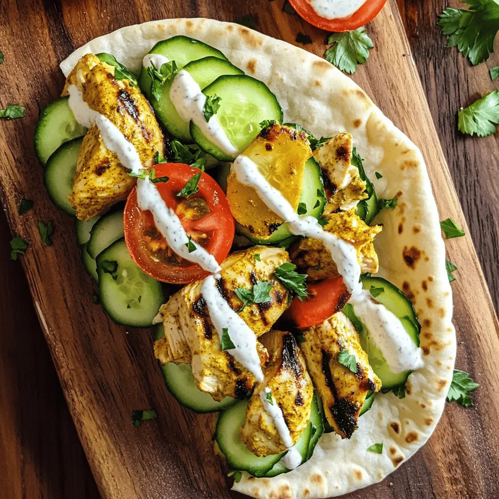 - 450 g Hähnchenschenkel, ohne Knochen und Haut - 2 Esslöffel Olivenöl - Gewürze für die Marinade: Kreuzkümmel, Paprikapulver, Kurkuma, Zimt - 4 Knoblauchzehen, fein gehackt - Salz und Pfeffer Die Hauptzutaten für Hähnchen Shawarma sind einfach zu finden. Du benötigst frische Hähnchenschenkel für den besten Geschmack. Wenn du sie ohne Knochen und Haut nimmst, wird das Fleisch zart und saftig. Die Marinade ist das Herzstück dieses Gerichts. Die Mischung aus Kreuzkümmel, Paprikapulver, Kurkuma und Zimt gibt dem Hähnchen einen tollen Geschmack. Füge frischen, gehackten Knoblauch hinzu. Das bringt eine schöne Schärfe. Vergiss nicht, das Hähnchen mit Salz und Pfeffer zu würzen. So wird das Fleisch noch besser. - 120 g griechischer Joghurt - 2 Esslöffel Mayonnaise - 3 Knoblauchzehen, fein gehackt - 1 Esslöffel Zitronensaft Der cremige Knoblauch-Dip macht das Gericht besonders lecker. Der griechische Joghurt gibt eine frische Note. Die Mayonnaise sorgt für eine samtige Textur. Füge auch hier fein gehackten Knoblauch hinzu, damit der Dip schön würzig wird. Ein Spritzer Zitronensaft bringt eine erfrischende Säure. So schmeckt der Dip rund und lecker. - Pitabrot oder Fladenbrote - Geschnittene Gurken und Tomaten - Frische Petersilie, gehackt Für das perfekte Shawarma brauchst du auch Beilagen. Pitabrot oder Fladenbrot sind ideal. Sie sind weich und halten die Füllung gut. Geschnittene Gurken und Tomaten bringen Frische und Knackigkeit. Sie sorgen für einen tollen Kontrast zum zarten Hähnchen. Frische, gehackte Petersilie gibt dem Gericht Farbe. Sie sieht nicht nur schön aus, sondern schmeckt auch gut. So wird das Shawarma noch ansprechender. Du findest die gesamte Zubereitung im Full Recipe. Zuerst mische ich Olivenöl und die Gewürze in einer großen Schüssel. Du brauchst 2 Esslöffel Olivenöl, 1 Esslöffel Kreuzkümmel, 1 Esslöffel Paprikapulver, 1 Teelöffel Kurkuma und 1 Teelöffel Zimt. Füge 4 fein gehackte Knoblauchzehen hinzu. Mische alles gut. Nun lege die Hähnchenschenkel in die Marinade. Achte darauf, dass jedes Stück gut bedeckt ist. Decke die Schüssel ab und lasse das Hähnchen mindestens 1 Stunde marinieren. Am besten lässt du es über Nacht im Kühlschrank. So bekommt das Hähnchen mehr Geschmack. Heize deinen Grill oder die Grillpfanne bei mittelhoher Hitze vor. Wenn die Fläche heiß ist, lege die marinierten Hähnchenschenkel darauf. Grill sie etwa 5 bis 7 Minuten auf jeder Seite. Du willst, dass das Hähnchen eine Innentemperatur von 75°C erreicht. Es sollte schön knusprig und braun sein. Nimm das Hähnchen vom Grill und lasse es einige Minuten ruhen. So bleibt es saftig. Schneide das Hähnchen dann in dünne Scheiben gegen die Faser. Während das Hähnchen ruht, bereite ich den cremigen Knoblauch-Dip zu. In einer kleinen Schüssel mische 120 g griechischen Joghurt, 2 Esslöffel Mayonnaise, 3 fein gehackte Knoblauchzehen und 1 Esslöffel Zitronensaft. Rühre alles gut, bis die Mischung glatt ist. Jetzt nehme ein Stück Pitabrot. Lege eine großzügige Menge geschnittenes Hähnchen darauf. Belege es mit geschnittenen Gurken und Tomaten. Träufle den cremigen Knoblauch-Dip drüber. Um das Gericht schön zu garnieren, streue frische, gehackte Petersilie darüber. Rolle das Pitabrot auf und serviere es warm. Du wirst den Geschmack lieben! Für die vollständige Anleitung schau dir das Full Recipe an. Um das Hähnchen perfekt zu grillen, achte auf die Temperatur. Die Grillfläche sollte heiß sein. So bekommt das Hähnchen die beste Kruste. Wende das Hähnchen regelmäßig, damit es gleichmäßig gart. Verwende eine Zange, um die Stücke vorsichtig zu drehen. Das verhindert, dass die Marinade abläuft. Die Marinierzeit ist wichtig für den Geschmack. Marinier das Hähnchen mindestens eine Stunde. Noch besser ist es, wenn du es über Nacht im Kühlschrank lässt. So können die Gewürze tief einziehen und das Hähnchen wird saftig und aromatisch. Wenn du kein Hähnchen magst, probiere Rind oder Lamm. Beide sind ebenfalls köstlich im Shawarma-Stil. Du kannst auch verschiedene Dips ausprobieren. Hummus oder Tahini passen gut dazu. Serviere auch frische Beilagen wie einen Salat oder gegrilltes Gemüse für mehr Geschmack. {{image_4}} Eine tolle Möglichkeit, Shawarma anzupassen, ist, es vegetarisch zu machen. Verwende Tofu oder Gemüse anstelle von Hähnchen. Tofu nimmt die Aromen der Marinade gut auf. Schneide ihn in Würfel und mariniere ihn wie das Hähnchen. Du kannst auch Gemüse wie Auberginen, Zucchini oder Paprika verwenden. Diese Varianten sind lecker und gesund. Die Gewürze sind der Schlüssel zum Geschmack. Du kannst sie anpassen, um verschiedene Geschmäcker zu erreichen. Probiere zum Beispiel Ras el Hanout. Diese Mischung hat viele Gewürze und bringt einen neuen Geschmack. Auch andere Gewürze wie Koriander oder Muskatnuss können interessant sein. Experimentiere mit den Mengen, um deine perfekte Mischung zu finden. Shawarma muss nicht immer im Brot sein. Du kannst es auch in Salat-Wraps servieren. Das macht das Gericht leichter und frischer. Nutze verschiedene Brotsorten wie Pita oder Fladenbrot. Jedes Brot hat seinen eigenen Charakter. Sei kreativ und finde heraus, was dir am besten schmeckt. Für die vollständige Rezeptanleitung, schau dir das Full Recipe an. Um Hähnchen Shawarma frisch zu halten, lege es in einen luftdichten Behälter. Stelle den Behälter in den Kühlschrank. Die optimale Temperatur liegt bei 4°C oder kälter. So bleibt das Hähnchen für drei bis vier Tage lecker. Wenn du es länger aufbewahren möchtest, ist das Einfrieren eine gute Option. Um das Hähnchen wieder aufzuwärmen, benutze eine Pfanne oder den Ofen. Erhitze das Hähnchen bei mittlerer Hitze. Das macht es schön zart. Vermeide die Mikrowelle, da sie das Hähnchen trocken macht. Für den cremigen Knoblauch-Dip, erwärme ihn sanft in einem Topf oder in der Mikrowelle. Das hilft, die Textur zu bewahren. Um Hähnchen Shawarma einzufrieren, teile es in Portionen auf. Lege das Hähnchen in Gefrierbeutel oder -behälter. Vergiss nicht, das Datum darauf zu schreiben. Hähnchen Shawarma lässt sich bis zu drei Monate im Gefrierfach aufbewahren. Zum Auftauen, lege das Hähnchen über Nacht in den Kühlschrank. So bleibt es saftig und lecker. Hähnchen Shawarma bleibt frisch für drei bis vier Tage im Kühlschrank. Packe das Hähnchen in einen luftdichten Behälter. So bleibt der Geschmack erhalten. Wenn du das Hähnchen nicht schnell isst, friere es ein. Bei richtiger Lagerung hält es bis zu drei Monate im Gefrierfach. Ja, du kannst den Dip vegan machen. Nutze pflanzlichen Joghurt anstelle von griechischem Joghurt. Für die Mayonnaise wähle eine vegane Option. Du kannst auch Cashewcreme verwenden. So bleibt der Geschmack lecker und die Textur cremig. Hähnchen Shawarma hat seine Wurzeln im Nahen Osten. Es stammt aus dem heutigen Libanon und Syrien. Dort wird es traditionell auf einem Drehspieß gegrillt. Dieses Gericht hat sich weltweit verbreitet und viele Variationen hervorgebracht. Zu Hähnchen Shawarma passen viele Beilagen. Serviere es mit frischem Salat oder Tabouleh. Auch Reis oder Couscous sind gute Optionen. Du kannst auch gegrilltes Gemüse oder Hummus dazu reichen. Diese Beilagen ergänzen den Geschmack perfekt und machen das Gericht noch schmackhafter. Hähnchen Shawarma ist ein köstliches Gericht, das viel Spaß macht. Wir haben die Hauptzutaten wie Hähnchen, Gewürze und den tollen Knoblauch-Dip behandelt. Auch die optimalen Marinierzeiten und Grilltechniken sind wichtig. Die Möglichkeiten mit verschiedenen Varianten und Beilagen lassen das Gericht lebendig werden. Denke daran, Shawarma gut zu lagern und aufzuwärmen. Voller Geschmack und vielfältig einsetzbar, wird Shawarma schnell zu einem Favoriten. Probier es aus und finde deine Lieblingsversion!