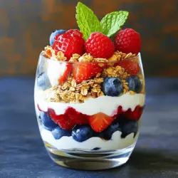 Für die Joghurtbasis nehme ich griechischen Joghurt. Du kannst natur oder vanille wählen. In einer Schüssel vermische den Joghurt mit Honig oder Ahornsirup. Rühre gut um, bis alles gleichmäßig ist. Probiere die Mischung und passe die Süße nach deinem Geschmack an.