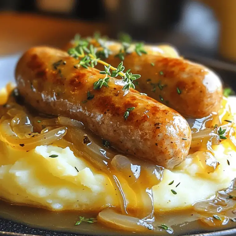 - 4 hochwertige Schweinswürstchen (oder pflanzliche Würstchen für eine vegetarische Option) - 4 große Kartoffeln, geschält und geviertelt - 120 ml Vollmilch - 2 Esslöffel ungesalzene Butter