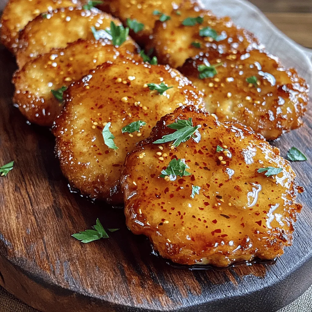 - 4 knochenlose Hähnchenbrustfilets - 1 Tasse Allzweckmehl - 2 große Eier, geschlagen - 1 Tasse Paniermehl (vorzugsweise Panko)