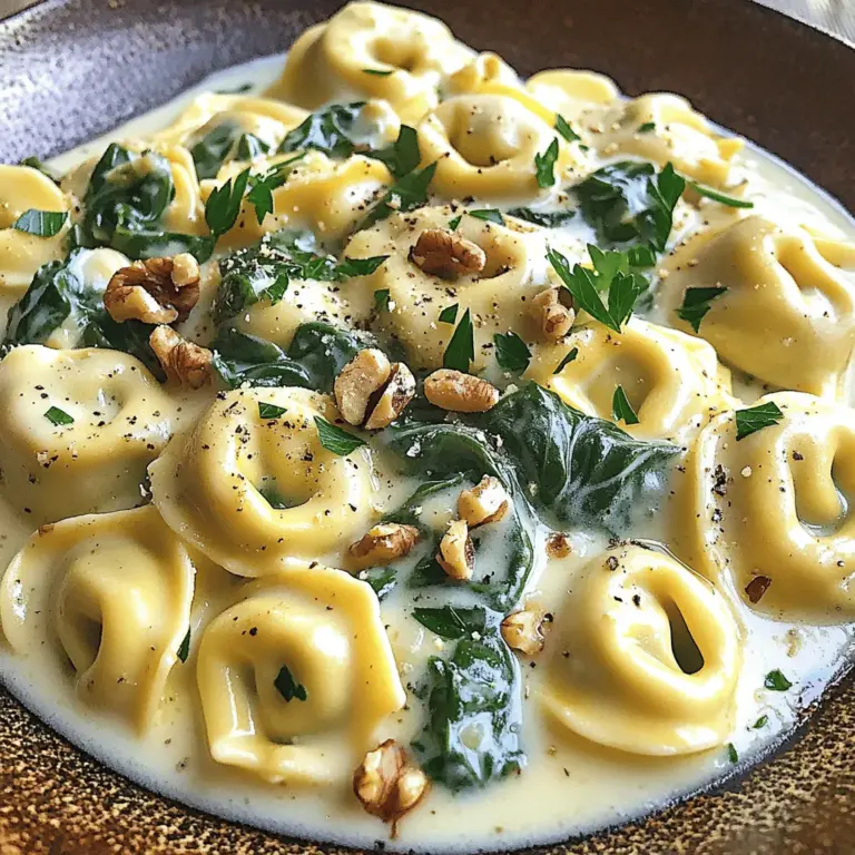 - 300 g frische Käsetortellini - 200 g frischer Spinat - 200 ml Sahne