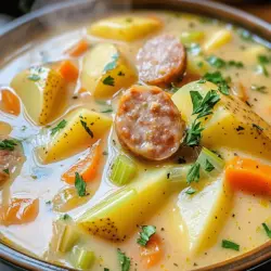 - 500g festkochende Kartoffeln, geschält und gewürfelt - 250g Wurst (z.B. Mettenden oder geräucherte Bratwurst), in Scheiben geschnitten