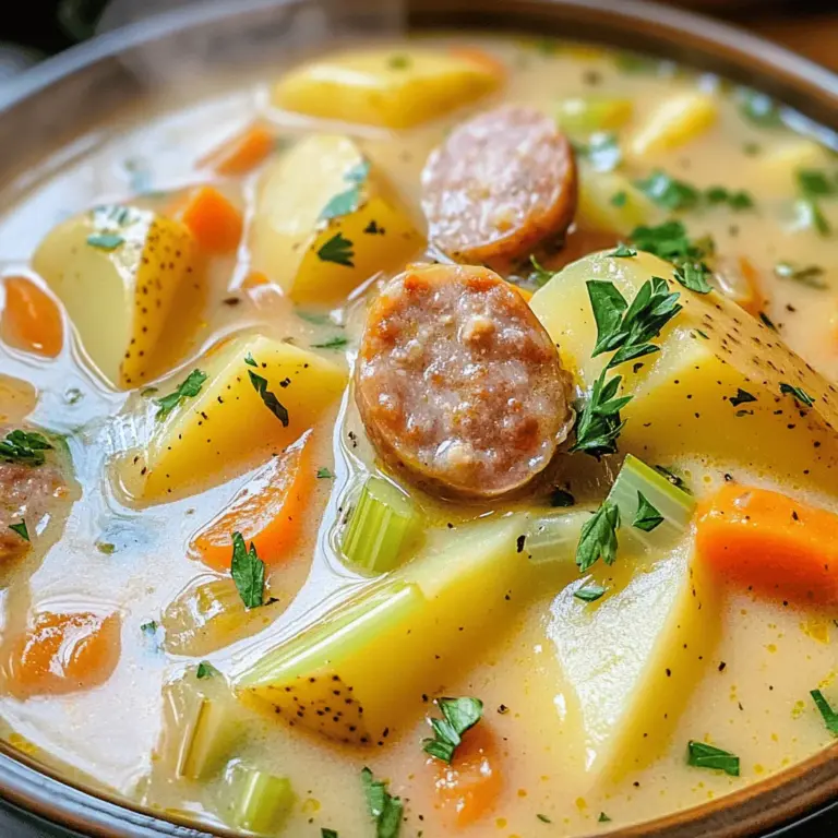- 500g festkochende Kartoffeln, geschält und gewürfelt - 250g Wurst (z.B. Mettenden oder geräucherte Bratwurst), in Scheiben geschnitten