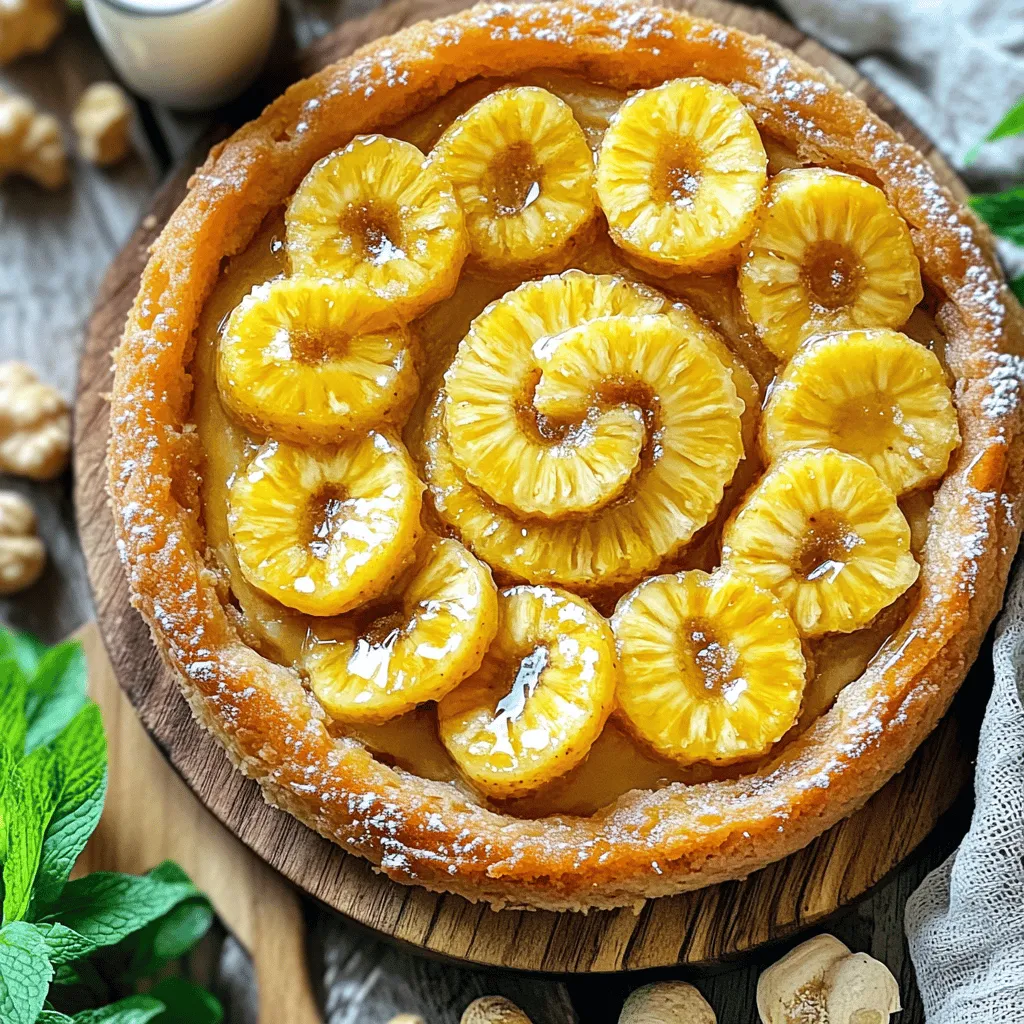 - Große Dose Ananasringe (in Saft) - Brauner und weißer Zucker - Butter und Eier