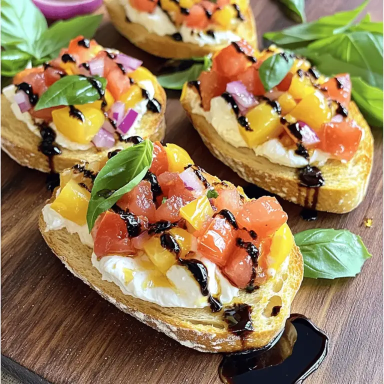 Für ein einfaches und köstliches Burrata Bruschetta benötigst du folgende Hauptzutaten: - 1 französisches Baguette, schräg geschnitten - 200 g Burrata-Käse - 2 große reife Tomaten, gewürfelt - 1 kleine rote Zwiebel, fein gehackt - 2 Knoblauchzehen, gehackt - 1 Esslöffel Balsamico-Glasur - 1 Esslöffel natives Olivenöl - Frische Basilikumblätter, gehackt - Salz und Pfeffer nach Geschmack