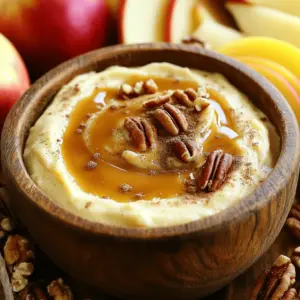 Für unseren Karamell-Apfel-Dip mit Frischkäse brauchen wir einige wichtige Zutaten. Hier ist, was du benötigst: - 225 g (1 Paket) Frischkäse, weich gemacht - 240 ml Karamellsoße (gekauft oder selbstgemacht) - 1 Teelöffel Vanilleextrakt - 1/2 Teelöffel gemahlener Zimt - 2 Esslöffel brauner Zucker - 2 bis 3 knackige Äpfel (wie Granny Smith, Honeycrisp oder Fuji), in Scheiben geschnitten Diese Zutaten geben dem Dip den perfekten Geschmack und die richtige Textur. Frischkäse sorgt für Cremigkeit, während Karamellsoße die Süße bringt. Es gibt ein paar optionale Zutaten, die du hinzufügen kannst, um den Dip noch besser zu machen: - 120 g gehackte Pekannüsse oder Walnüsse Diese Nüsse fügen einen tollen Crunch hinzu. Du kannst sie nach Belieben einmischen oder einfach darüber streuen. Die Wahl der Äpfel ist wichtig für den Geschmack. Hier sind einige Tipps: - Wähle knackige Äpfel. Sie sorgen für einen guten Biss. - Granny Smith sind sauer und passen gut zur Süße des Dips. - Honeycrisp sind sehr süß und saftig. - Fuji sind ebenfalls sehr süß und haben eine tolle Textur. Wenn du die richtigen Äpfel auswählst, wird dein Dip noch besser! Für das vollständige Rezept, schau dir die [Full Recipe] an. Um deinen Karamell-Apfel-Dip zuzubereiten, beginne mit den Hauptzutaten. Du brauchst 225 g Frischkäse, 240 ml Karamellsoße und 1 Teelöffel Vanilleextrakt. Diese Basis sorgt für einen tollen Geschmack. In einer großen Rührschüssel kombinierst du diese Zutaten. Rühre sie mit einem Handmixer für 1-2 Minuten. Achte darauf, dass alles schön glatt wird. Jetzt kommt der Spaß! Füge 1/2 Teelöffel gemahlenen Zimt und 2 Esslöffel braunen Zucker hinzu. Diese Zutaten geben deinem Dip eine süße Note. Rühre alles gut um, bis sich die Zutaten gut vermischen. Wenn du möchtest, kannst du 120 g gehackte Pekannüsse oder Walnüsse hinzufügen. Diese geben dem Dip einen extra Crunch. Für die Präsentation fülle den Dip in eine Schüssel. Glätte die Oberfläche mit einem Spatel. Um es festlicher zu machen, träufle etwas Karamellsoße darüber. Streue ein wenig Zimt darauf, um die Optik zu verbessern. Serviere den Dip sofort mit 2 bis 3 knackigen Apfelscheiben. Du kannst die Äpfel vorher in Wasser mit etwas Zitronensaft legen, damit sie nicht braun werden. Diese Kombination aus Süße und Frische ist einfach unwiderstehlich! Für die vollständige Anleitung und das Rezept, schau dir das [Full Recipe] an. Um den perfekten Cremigkeitsgrad zu erreichen, solltest du den Frischkäse zuerst weich machen. Lass ihn etwa 30 Minuten bei Zimmertemperatur stehen. Verwende dann einen Handmixer. Mische Frischkäse, Karamellsoße und Vanilleextrakt gut. Mixe alles 1-2 Minuten, bis es glatt wird. Wenn es zu dick ist, füge einen kleinen Schuss Milch hinzu. So wird der Dip schön cremig und leicht zu dippen. Bewahre den Dip in einem luftdichten Behälter auf. So bleibt er frisch und lecker. Im Kühlschrank hält er sich etwa 3-5 Tage. Vor dem Servieren kannst du ihn kurz auf Zimmertemperatur bringen. Das macht den Dip wieder cremiger. Wenn du ihn länger aufbewahren möchtest, ist das Einfrieren eine gute Option. Achte darauf, den Dip gut zu verpacken, damit er nicht gefriert. Du kannst dieses Rezept ganz nach deinem Geschmack anpassen. Probiere verschiedene Nüsse wie Mandeln oder Haselnüsse. Das gibt dem Dip einen neuen Crunch. Du kannst auch den Zimt durch Muskatnuss ersetzen. Für eine schokoladige Note füge geschmolzene Schokolade hinzu. Die Möglichkeiten sind endlos! Experimentiere und finde deine Lieblingskombination. Und vergiss nicht, die vollständige Rezeptanleitung zu überprüfen, um die besten Ergebnisse zu erzielen. {{image_4}} Für einen schokoladigen Twist mischen Sie etwas geschmolzene Schokolade in den Dip. Ich empfehle, 100 g Zartbitterschokolade zu verwenden. Schmelzen Sie die Schokolade und rühren Sie sie zusammen mit dem Karamell in die Frischkäsemasse. Dies gibt dem Dip einen reichen, süßen Geschmack. Dunkle Schokolade ergänzt die Süße des Karamells perfekt. Wenn Sie gesunde Optionen suchen, probieren Sie griechischen Joghurt anstelle von Frischkäse. Das sorgt für eine cremige Textur mit weniger Fett. Sie können auch Honig anstelle von braunem Zucker verwenden. Diese kleinen Anpassungen machen den Dip leichter, ohne den Geschmack zu verlieren. Zudem können Sie Nüsse weglassen, um Kalorien zu sparen. Nutzen Sie saisonale Früchte für neue Geschmäcker. Im Herbst sind Birnen eine großartige Ergänzung zu Äpfeln. Im Sommer verwenden Sie frische Beeren wie Erdbeeren oder Himbeeren. Diese Früchte bringen Farbe und Frische in den Dip. Variieren Sie die Karamellsoße, indem Sie einen Hauch von Zimt oder Muskat hinzufügen. Das verleiht dem Dip einen besonderen, saisonalen Geschmack. Nutzen Sie die Full Recipe für weitere Ideen. Wenn du den Dip nicht sofort servierst, stelle ihn in den Kühlschrank. Der Dip bleibt so frisch und lecker. Er hält sich dort bis zu fünf Tage. Verwende einen luftdichten Behälter, um den Geschmack zu bewahren. Du kannst den Dip auch einfrieren. Fülle ihn in einen gefriersicheren Behälter. Achte darauf, etwas Platz zu lassen, da sich der Dip beim Gefrieren ausdehnt. Er bleibt bis zu drei Monate haltbar. Wenn du ihn verwenden möchtest, lasse ihn über Nacht im Kühlschrank auftauen. Hast du Reste? Nutze sie kreativ! Du kannst den Dip auf Pfannkuchen oder Waffeln streichen. Eine andere Idee ist, ihn in Joghurt zu mischen. Das gibt deinem Frühstück einen leckeren Twist. Wenn du den Dip mit neuen Snacks kombinierst, bleibt er spannend. Schaue dir auch das Full Recipe an, um weitere Ideen zu finden! Karamellisierter Apfel-Dip hält sich gut im Kühlschrank. Er bleibt frisch für etwa 3 bis 5 Tage. Achte darauf, den Dip in einem luftdichten Behälter zu lagern. So bleiben die Aromen erhalten und der Dip wird nicht trocken. Vor dem Servieren rühre ihn einfach leicht durch. Das bringt die cremige Textur zurück. Ja, du kannst viele Obstsorten verwenden! Neben Äpfeln passen Birnen, Bananen oder sogar Ananas gut. Jeder dieser Früchte bringt eine andere Süße und Textur. Experimentiere ruhig mit verschiedenen Kombinationen. So findest du deinen persönlichen Liebling. Denk daran, die Früchte frisch und knackig zu wählen, um den besten Geschmack zu erzielen. Absolut! Dieser Dip ist perfekt für Kinder. Die süße Karamellsoße und der Frischkäse machen ihn unwiderstehlich. Du kannst den Dip auch etwas weniger süß machen, wenn du das möchtest. Serviere ihn mit einer Vielzahl von Früchten. So können die Kinder ihren eigenen Snack kreieren. Es macht Spaß und ist gesund! Der Artikel hat Ihnen gezeigt, wie man einen köstlichen Apfel-Dip zubereitet. Wir haben die Haupt- und optionalen Zutaten, empfehlenswerte Zubereitungsschritte und Techniken für die perfekte Konsistenz erklärt. Zudem fanden Sie Tipps zur Lagerung und Variationen des Rezepts. Denken Sie daran, den Dip nach Ihrem Geschmack anzupassen. Er ist einfach, lecker und perfekt für jeden Anlass. Nutzen Sie diese Informationen, um Ihre Gäste zu beeindrucken und die besten Dips zu kreieren.