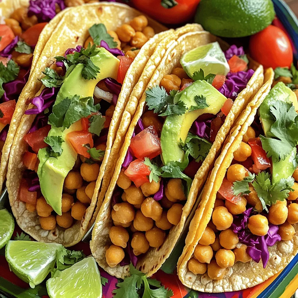 Die Hauptzutaten sind einfach und lecker. Hier ist, was du brauchst: - 1 Dose (425 g) Kichererbsen, abgetropft und abgespült - 8 kleine Maistortillas - 1 Avocado, in Scheiben geschnitten - 1 Tasse rote Kohl, fein gehobelt - 1/2 Tasse gewürfelte Tomaten - 1/4 Tasse frischer Koriander, gehackt - 1 Limette, in Keile geschnitten Kichererbsen sind die Hauptzutat. Sie sind proteinreich und geben den Tacos einen tollen Biss. Tortillas sind die Basis, die alles zusammenhält. Die Gewürze machen den Unterschied. Hier sind die Zutaten: - 2 Esslöffel Olivenöl - 1 Teelöffel geräuchertes Paprikapulver - 1 Teelöffel Kreuzkümmel - 1/2 Teelöffel Cayennepfeffer (je nach gewünschtem Schärfegrad anpassen) - 1/2 Teelöffel Knoblauchpulver - 1/2 Teelöffel Zwiebelpulver - Salz und Pfeffer nach Geschmack Olivenöl hilft, die Kichererbsen zu braten. Geräuchertes Paprikapulver gibt einen tiefen, rauchigen Geschmack. Cayennepfeffer bringt die Schärfe, die viele lieben. Frische Beilagen machen die Tacos bunt und frisch. Hier sind die besten Optionen: - Avocado bringt Cremigkeit. - Roter Kohl gibt Crunch und Farbe. - Tomaten fügen Saftigkeit hinzu. - Koriander sorgt für frischen Geschmack. - Limette bringt einen spritzigen Kick. Mit diesen Toppings kannst du deine Tacos personalisieren. Probiere alles aus und finde deine Lieblingskombination. Für die vollständige Anleitung, siehe die [Full Recipe]. Zuerst nehme ich eine Schüssel. Ich gebe die Kichererbsen hinein. Dann zerdrücke ich die Hälfte mit einer Gabel. So bleibt die andere Hälfte ganz. Diese Mischung bringt Textur in die Tacos. Ich füge Olivenöl in eine Pfanne und erhitze sie. Sobald das Öl heiß ist, gebe ich die Kichererbsen in die Pfanne. Ich streue die Gewürze darüber: geräuchertes Paprikapulver, Kreuzkümmel, Cayennepfeffer, Knoblauch- und Zwiebelpulver. Dann salze und pfeffere ich die Mischung. Ich rühre alles gut um. Nach etwa fünf bis sieben Minuten sind die Kichererbsen fertig. Die Gewürze verbinden sich schön mit den Kichererbsen. Jetzt nehme ich die Maistortillas. Ich erwärme sie in einer anderen Pfanne oder in der Mikrowelle. Sie sollen weich und geschmeidig werden. Dann gebe ich einen Löffel der Kichererbsenmischung auf jede Tortilla. Oben drauf kommen Avocadoscheiben, roter Kohl, gewürfelte Tomaten und Koriander. Ich serviere die Tacos mit Limettenkeilen. Vor dem Essen drücke ich die Limetten über die Tacos. So wird alles frisch und lecker. Für die komplette Zubereitung gehe zu [Full Recipe]. Um die beste Textur zu erreichen, sind frische Kichererbsen ideal. Wenn Sie Dosen verwenden, spülen Sie sie gut ab. So entfernen Sie den unangenehmen Geschmack. Zerdrücken Sie die Kichererbsen nur zur Hälfte. Dies sorgt für einen tollen Biss und macht die Tacos interessanter. Lassen Sie die ganze Kichererbsen in der Mischung. Sie bringen mehr Struktur in die Füllung. Die Schärfe der Tacos ist einfach anzupassen. Für mildere Tacos verwenden Sie weniger Cayennepfeffer. Fügen Sie stattdessen mehr geräuchertes Paprikapulver hinzu. Mögen Sie es schärfer? Dann erhöhen Sie die Menge an Cayennepfeffer. Ein Spritzer scharfe Soße kann auch helfen. Probieren Sie verschiedene Variationen aus, um Ihren perfekten Geschmack zu finden! Die Präsentation macht viel aus. Stapeln Sie die Tacos schön auf einem großen Teller. Fügen Sie frischen Koriander und Limettenkeile hinzu. Diese Farben bringen Leben auf den Tisch. Legen Sie die Tacos in einer Linie oder im Kreis an. Das sieht ansprechend aus. Genießen Sie Ihre Tacos mit Stil! Wenn Sie mehr Ideen brauchen, schauen Sie sich das [Full Recipe] an. {{image_4}} Die Würzigen Kichererbsen-Tacos sind bereits vegan. Du brauchst nur die angegebenen Zutaten. Die Kichererbsen bieten einen tollen Geschmack und viel Protein. So kannst du eine vollwertige Mahlzeit genießen, die allen schmeckt. Für eine glutenfreie Version wähle glutenfreie Tortillas. Diese sind leicht zu finden und sehr lecker. Du kannst auch Salatblätter verwenden, um die Füllung zu umwickeln. Das sorgt für eine frische Note und ist eine tolle Alternative. Möchtest du mehr Füllung? Füge schwarze Bohnen hinzu. Sie geben einen extra Schub an Nährstoffen. Auch gegrilltes Gemüse wie Paprika oder Zucchini sind eine tolle Wahl. Du kannst auch frische Salsa oder Guacamole als Topping verwenden. Diese machen die Tacos noch schmackhafter. Probiere verschiedene Kombinationen, um deine Lieblingsfüllung zu finden. Für das vollständige Rezept, siehe [Full Recipe]. Um deine Kichererbsen-Tacos frisch zu halten, lagere die Reste in einem luftdichten Behälter. Trenne die Füllung von den Tortillas. So bleiben die Tortillas weich und die Füllung frisch. Du kannst die Kichererbsen-Mischung auch in einem separaten Behälter aufbewahren. Achte darauf, die Reste innerhalb von zwei Tagen zu essen. Um die Kichererbsen-Füllung wieder aufzuwärmen, gebe sie in eine Pfanne. Erhitze sie bei mittlerer Hitze. Füge einen Schuss Wasser hinzu, um ein Anbrennen zu vermeiden. Rühre regelmäßig um, bis die Mischung heiß ist. Du kannst die Füllung auch in der Mikrowelle aufwärmen. Stelle sicher, dass du sie abdeckst, um ein Austrocknen zu verhindern. Die Kichererbsen-Tacos halten sich bis zu drei Tage im Kühlschrank. Achte darauf, sie gut verpackt zu lagern. Wenn du die Tacos länger aufbewahren möchtest, friere die Füllung ein. So bleibt sie mehrere Monate haltbar. Erwärme die gefrorene Füllung einfach, bevor du die Tacos wieder zusammenstellst. Um die Kichererbsen-Tacos schärfer zu machen, füge mehr Cayennepfeffer hinzu. Du kannst auch frische Jalapeños oder Habaneros verwenden. Diese bringen eine tolle Schärfe und frischen Geschmack. Ein weiterer Tipp ist, scharfe Salsa oder Chilisauce als Topping zu nutzen. Du kannst die Schärfe nach deinem Geschmack anpassen. Probiere aus, was dir am besten schmeckt. Ja, du kannst die Tacos im Voraus zubereiten. Du kannst die Kichererbsen-Mischung einen Tag vorher machen. Lagere sie in einem luftdichten Behälter im Kühlschrank. Erwärme die Mischung einfach, bevor du die Tacos zusammenstellst. Die Tortillas solltest du frisch zubereiten, um ihre Weichheit zu bewahren. So sparst du Zeit und kannst die Tacos schnell genießen. Zu den Würzigen Kichererbsen-Tacos passen viele Beilagen. Hier sind einige Ideen: - Guacamole für cremigen Geschmack - Salsa für frische Aromen - Ein einfacher Salat für etwas Crunch - Gegrilltes Gemüse für mehr Farbe - Limettenstücke zum Auspressen Diese Beilagen verbessern den Geschmack und machen die Tacos noch leckerer. Du kannst kreativ sein und ausprobieren! Würzige Kichererbsen-Tacos sind einfach und lecker. In diesem Artikel haben wir die Hauptzutaten, die Gewürze und frischen Beilagen betrachtet. Ich habe dir auch gezeigt, wie du die Kichererbsen vorbereitest und kochst. Tipps für die perfekte Textur und Präsentation helfen dir dabei, tolle Tacos zu machen. Variationen bieten dir neue Geschmackserlebnisse. Denke daran, die Reste richtig zu lagern. So bleiben die Tacos frisch. Experimentiere mit diesen Ideen und genieße deine eigenen köstlichen Tacos!