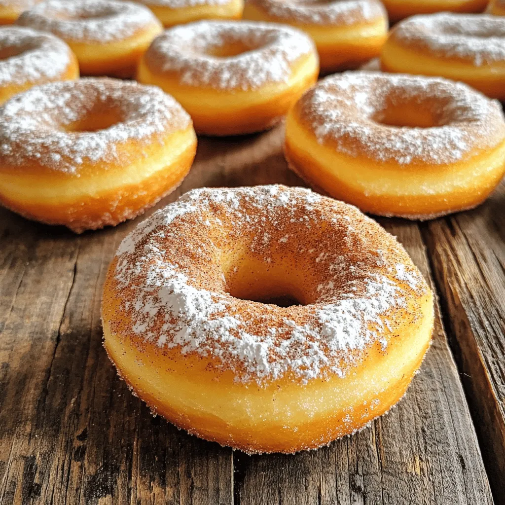 Um die perfekten gewürzten Apfelwein-Donuts zu backen, benötigen Sie einige wichtige Zutaten: - 2 Tassen Apfelwein - 2 ½ Tassen Weizenmehl - 1 Tasse Kristallzucker - 2 Teelöffel Backpulver - 1 Teelöffel Natron - 1 Teelöffel gemahlener Zimt - ½ Teelöffel gemahlene Muskatnuss - ½ Teelöffel gemahlener Piment - ½ Teelöffel Salz - ½ Tasse ungesalzene Butter, geschmolzen - 2 große Eier - 1 Teelöffel Vanilleextrakt - ½ Tasse Puderzucker (zum Wälzen) Diese Zutaten geben den Donuts ihren tollen Geschmack und die perfekte Textur. Um die besten Ergebnisse zu erzielen, ist es wichtig, genau zu messen. Verwenden Sie eine Küchenwaage oder Messbecher. Füllen Sie die Tassen mit den trockenen Zutaten und klopfen Sie leicht, um Lufteinschlüsse zu entfernen. Bei der Butter sollten Sie sie schmelzen und dann abkühlen lassen, bevor Sie sie hinzufügen. Stellen Sie sicher, dass alle Zutaten Raumtemperatur haben, besonders die Eier. Dies hilft, die Zutaten besser zu vermischen und die Donuts fluffig zu machen. Wenn Sie den Geschmack Ihrer Donuts aufpeppen möchten, können Sie einige optionale Zutaten hinzufügen: - ½ Tasse gehackte Äpfel für mehr Frische - 1 Teelöffel Ingwerpulver für eine würzigere Note - Eine Prise Nelkenpulver für zusätzliche Wärme Diese Zutaten bringen einen neuen Twist in das Rezept und machen die Donuts noch interessanter. Für das vollständige Rezept schauen Sie sich die [Full Recipe] an. Zuerst brauchen wir Apfelwein. Gießen Sie 2 Tassen Apfelwein in einen mittelgroßen Kochtopf. Stellen Sie die Hitze auf mittel und bringen Sie den Apfelwein zum Kochen. Dann, reduzieren Sie die Hitze und lassen Sie ihn 15 bis 20 Minuten köcheln. Ziel ist es, ihn auf etwa 1 Tasse zu reduzieren. Nach dem Kochen, nehmen Sie den Topf vom Herd und lassen Sie den Apfelwein abkühlen. Diese Schritte geben den Donuts einen tollen Geschmack. Jetzt sind wir bereit, den Teig zu machen. Heizen Sie den Ofen auf 175°C vor. Fetten Sie eine Donut-Backform mit Butter oder Antihaftspray ein. In einer großen Schüssel, vermengen Sie 2 ½ Tassen Weizenmehl, 1 Tasse Kristallzucker, 2 Teelöffel Backpulver, 1 Teelöffel Natron, 1 Teelöffel Zimt, ½ Teelöffel Muskatnuss, ½ Teelöffel Piment und ½ Teelöffel Salz. Verquirlen Sie die trockenen Zutaten gut. In einer anderen Schüssel kombinieren Sie die geschmolzene Butter, 2 große Eier, 1 Teelöffel Vanilleextrakt und den abgekühlten Apfelwein. Rühren Sie alles glatt. Nun, fügen Sie die feuchten Zutaten zu den trockenen hinzu. Mischen Sie alles nur leicht. Ein paar Klumpen sind okay. Übertragen Sie den Teig in einen Spritzbeutel oder einen Plastikbeutel. Schneiden Sie eine Ecke ab, um ihn leicht in die Donut-Form zu füllen. Füllen Sie jede Vertiefung etwa zu 2/3. Backen Sie die Donuts 12 bis 15 Minuten lang. Sie sind fertig, wenn sie goldbraun sind und ein Zahnstocher sauber herauskommt. Lassen Sie die Donuts 5 Minuten in der Form abkühlen. Danach können Sie sie auf ein Kuchengitter legen. Wälzen Sie die warmen Donuts in Puderzucker oder einem Zimt-Zucker-Gemisch. Lassen Sie sie dann vollständig abkühlen. Das ist die perfekte Art, Gewürzte Apfelwein-Donuts zu machen! Für die vollständige Rezeptur schauen Sie sich die [Full Recipe] an. Um die perfekte Konsistenz für deine Gewürzte Apfelwein-Donuts zu erreichen, achte darauf, die trockenen und feuchten Zutaten gut zu mischen. Verwende frische Zutaten, besonders den Apfelwein. Übermische den Teig nicht; ein paar Klumpen sind in Ordnung. Das hält die Donuts leicht und fluffig. Du kannst die Aromen deiner Donuts variieren, um sie noch interessanter zu machen. Füge gehackte Nüsse oder Trockenfrüchte hinzu. Du kannst auch etwas Ingwer oder Nelken hinzufügen, um eine neue Geschmacksnote zu erzielen. Experimentiere mit verschiedenen Zuckermischungen, wie Vanillezucker oder Karamellzucker, für das Wälzen. Lass die Donuts nach dem Backen für 5 Minuten in der Form abkühlen. Dies hilft, die Form zu bewahren. Wälze die Donuts noch warm im Puderzucker oder Zimt-Zucker-Gemisch. So bleibt der Belag gut haften. Für eine knusprige Textur, lass sie nach dem Wälzen kurz auf einem Gitter abkühlen. Für das vollständige Rezept, schau dir die Full Recipe an. {{image_4}} Um vegane gewürzte Apfelwein-Donuts zu machen, ersetzen Sie die Eier. Nutzen Sie 1/4 Tasse Apfelmus. Es gibt einen tollen Geschmack und die richtige Konsistenz. Verwenden Sie auch pflanzliche Butter oder Öl. Das macht die Donuts leicht und fluffig. Für glutenfreie gewürzte Apfelwein-Donuts nutzen Sie glutenfreies Mehl. Eine Mischung aus Reismehl und Kartoffelstärke funktioniert gut. Achten Sie darauf, das Backpulver zu überprüfen. Einige Marken sind nicht glutenfrei. Diese Donuts schmecken genauso lecker und sind für jeden geeignet. Sie können Ihre Donuts mit vielen Belägen versehen. Zum Beispiel, versuchen Sie Schokoladenglasur oder einen Zuckerguss. Auch eine Füllung mit Apfelmus oder Karamell ist eine gute Idee. Das gibt jedem Donut einen besonderen Geschmack. Seien Sie kreativ und probieren Sie neue Kombinationen! Für das vollständige Rezept lesen Sie bitte die gesamte Anleitung. Um die frisch gebackenen gewürzten Apfelwein-Donuts richtig zu lagern, legen Sie sie in einen luftdichten Behälter. So bleiben sie weich und saftig. Stellen Sie sicher, dass die Donuts vollständig abgekühlt sind, bevor Sie sie verpacken. Wenn sie warm sind, entweicht Feuchtigkeit, und die Donuts werden matschig. Die Donuts halten sich im Kühlschrank etwa 3 bis 5 Tage. Sie können die Donuts auch einfrieren, um ihre Haltbarkeit zu verlängern. Wickeln Sie jeden Donut in Frischhaltefolie und legen Sie sie in einen Gefrierbeutel. Im Gefrierfach sind sie bis zu 3 Monate haltbar. Wenn Sie bereit sind, sie zu essen, lassen Sie sie bei Raumtemperatur auftauen. Für ein warmes, frisch gebackenes Gefühl, wärmen Sie die Donuts vor dem Servieren auf. Legen Sie sie für etwa 10 Sekunden in die Mikrowelle. Alternativ können Sie sie im Ofen bei 150°C für 5-7 Minuten aufwärmen. Servieren Sie die Donuts mit zusätzlichem Puderzucker oder Zimt-Zucker-Gemisch für extra Geschmack. Wenn Sie die Donuts mit einer Tasse heißem Apfelwein begleiten, genießen Sie ein perfektes herbstliches Erlebnis. Die Donuts sind bis zu drei Tage frisch, wenn du sie richtig lagerst. Bewahre sie in einem luftdichten Behälter auf. So bleiben sie weich und lecker. Nach drei Tagen können sie trocken werden. Wenn du sie länger aufbewahren möchtest, lege sie in den Kühlschrank. So halten sie sich bis zu einer Woche. Ja, du kannst den Teig im Voraus machen! Bereite ihn bis zu einem Tag vorher zu. Bedecke die Schüssel mit Frischhaltefolie und stelle sie in den Kühlschrank. Wenn du bereit bist zu backen, lass den Teig bei Raumtemperatur für etwa 30 Minuten stehen. So wird der Teig wieder geschmeidig. Um die Donuts frisch zu halten, lagere sie in einem luftdichten Behälter. Du kannst sie auch in ein sauberes Küchentuch wickeln, um die Feuchtigkeit zu bewahren. Wenn du sie wieder aufwärmen möchtest, lege sie für ein paar Sekunden in die Mikrowelle. So werden sie weich und warm. Für die beste Frische genieße sie am besten am Tag, an dem du sie gebacken hast. Probiere das Rezept für Gewürzte Apfelwein-Donuts, um deinen eigenen Genuss zu erleben! In diesem Artikel haben wir die Hauptzutaten für gewürzte Apfelwein-Donuts besprochen. Du hast gelernt, wie du den Teig machst und die Donuts backst. Wir haben auch wichtige Tipps gegeben, um die perfekte Konsistenz zu erreichen. Variationen wie vegane oder glutenfreie Donuts sind ebenfalls wichtig. Denke daran, die Donuts richtig zu lagern, damit sie frisch bleiben. Mit diesen Schritten und Ideen bist du gut gerüstet, um köstliche Donuts zu zaubern. Viel Spaß beim Ausprobieren und Genießen!