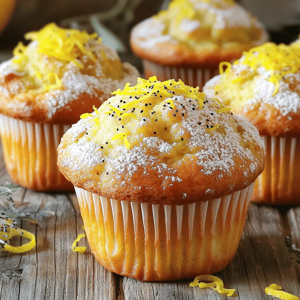 Um die perfekten Zitronen-Mohn-Muffins zu machen, brauchst du folgende Zutaten: - 1 ½ Tassen Weizenmehl - 1 Tasse Zucker - 2 Esslöffel Mohnsamen - 2 Teelöffel Backpulver - ½ Teelöffel Natron - ½ Teelöffel Salz - ½ Tasse ungesalzene Butter, geschmolzen - 2 große Eier - 1 Tasse Buttermilch (oder 1 Tasse Milch mit 1 Esslöffel Zitronensaft) - Schale von 2 Zitronen - 2 Esslöffel frischer Zitronensaft - Optional: Puderzucker zum Bestäuben Diese Zutaten sind einfach zu finden. Du kannst sie in jedem Supermarkt kaufen. Jede Zutat hat ihren eigenen Nährwert. Hier sind einige wichtige Infos: - Weizenmehl: Gibt Struktur und Ballaststoffe. - Zucker: Fügt Süße hinzu und hilft beim Bräunen. - Mohnsamen: Sorgt für einen knackigen Biss und sind reich an Mineralien. - Butter: Macht die Muffins saftig und geschmackvoll. - Eier: Binden die Zutaten und geben Protein. - Buttermilch: Macht die Muffins zart und feucht. - Zitronen: Fügen Frische und Säure hinzu. Diese Zutaten arbeiten zusammen und ergeben ein tolles Geschmackserlebnis. Wenn du spezielle Diäten beachtest, gibt es Alternativen: - Glutenfrei: Nutze glutenfreies Mehl anstelle von Weizenmehl. - Vegan: Ersetze Eier mit Apfelmus oder Leinsamen. Verwende pflanzliche Butter und Pflanzenmilch. - Zuckerreduziert: Nutze Honig oder Stevia, um den Zuckergehalt zu senken. Diese Optionen helfen dir, die Muffins nach deinen Wünschen anzupassen. Du kannst das Rezept ganz einfach für deine Bedürfnisse ändern. Um die Zitronen-Mohn-Muffins zu machen, starten wir mit dem Ofen. Heize ihn auf 175 °C vor. Lege dein Muffinblech mit Papierförmchen aus oder fette die Vertiefungen gut ein. In einer großen Schüssel vermenge das Weizenmehl, den Zucker, die Mohnsamen, das Backpulver, das Natron und das Salz. Rühre alles gut mit einem Schneebesen, bis die trockenen Zutaten gleichmäßig verteilt sind. Dann kommt die flüssige Mischung. In einer anderen Schüssel vermische die geschmolzene Butter, die Eier, die Buttermilch, die Zitronenschale und den Zitronensaft. Rühre, bis alles glatt ist. Jetzt gieße die flüssigen Zutaten in die trockenen. Mische alles mit einem Teigschaber, aber übermixe nicht. Einige Klümpchen sind in Ordnung. Fülle den Teig gleichmäßig in die Muffinförmchen. Jedes Förmchen sollte etwa zwei Drittel voll sein. Backe die Muffins für 18-20 Minuten. Sie sind fertig, wenn ein Zahnstocher sauber herauskommt. Lass sie fünf Minuten im Blech abkühlen, bevor du sie auf ein Gitter setzt. Um die beste Muffinkonsistenz zu erreichen, achte darauf, nicht zu viel zu mischen. Zu viel Rühren kann die Muffins hart machen. Mische nur so lange, bis die Zutaten gerade so vermengt sind. Auch solltest du die Muffinform nicht überfüllen. So erhalten die Muffins genug Platz zum Aufgehen. Verwende frische Zutaten. Alte Backpulver oder Buttermilch können das Endergebnis beeinflussen. Wenn du die Muffins leicht und fluffig magst, ist die richtige Temperatur des Ofens wichtig. Stelle sicher, dass der Ofen gut vorgeheizt ist, bevor du die Muffins hineingibst. Zitronen bringen Frische in die Muffins. Ihre Schale und der Saft sind wichtig für den Geschmack. Die Mohnsamen fügen eine nussige Note hinzu. Sie sind auch gut für die Textur. Du kannst frische Zitronen verwenden oder auch Bio-Zitronen, um Pestizide zu vermeiden. Wenn du magst, kannst du die Menge an Zitronensaft anpassen. Mehr Saft macht die Muffins saftiger. Willst du es weniger zitronig? Reduziere den Saft. Die Mohnsamen sind ebenfalls anpassbar. Du kannst sie reduzieren oder mehr hinzufügen, je nach Geschmack. Für das vollständige Rezept schaue dir [Full Recipe] an. Beim Backen von Zitronen-Mohn-Muffins gibt es einige häufige Fehler. Einer ist das Übermixen des Teigs. Wenn du zu viel rührst, werden die Muffins zäh. Mische die Zutaten einfach, bis sie gerade verbunden sind. Ein weiterer Fehler ist die falsche Ofentemperatur. Stelle sicher, dass dein Ofen richtig vorgeheizt ist. Ein kalter Ofen kann die Muffins flach machen. Um deine Muffins frisch zu halten, lagere sie in einem luftdichten Behälter. So bleiben sie weich und feucht. Du kannst die Muffins auch in Frischhaltefolie einwickeln. Das schützt vor Luft und hält sie länger lecker. Bei Raumtemperatur halten sie sich etwa drei Tage. Im Kühlschrank bleiben sie länger, aber sie können etwas trocken werden. Um den Geschmack deiner Muffins zu verbessern, kannst du Gewürze hinzufügen. Zimt oder Muskatnuss passen gut zu Zitronen-Mohn-Muffins. Diese Gewürze geben den Muffins eine warme Note. Du kannst auch etwas Vanilleextrakt hinzufügen. Das macht die Muffins noch aromatischer. Experimentiere ruhig mit verschiedenen Zutaten, um deinen perfekten Muffin zu finden! {{image_4}} Für glutenfreie Zitronen-Mohn-Muffins kannst du einfach das Weizenmehl ersetzen. Nimm stattdessen eine glutenfreie Mehlmischung. Achte darauf, dass die Mischung eine gute Bindung hat. Damit bleiben die Muffins locker und leicht. Du kannst auch etwas Xanthan oder Guarkernmehl hinzufügen. Das hilft, die Struktur zu verbessern. Die restlichen Zutaten bleiben gleich. So viele Menschen genießen Muffins, auch ohne Gluten. Wenn du eine vegane Variante möchtest, gibt es einfache Wege. Ersetze die Eier durch Apfelmus oder einen Leinsamen-Ersatz. Für den Leinsamen-Ersatz mische einen Esslöffel gemahlenen Leinsamen mit drei Esslöffeln Wasser. Lass es kurz quellen. Dazu kannst du die Butter durch Kokosöl oder pflanzliche Margarine ersetzen. Achte darauf, ungesüßte Pflanzenmilch zu verwenden. Diese veganen Muffins sind ebenso lecker und frisch. Mach deine Muffins einzigartig, indem du frische Früchte hinzufügst. Himbeeren oder Blaubeeren passen gut. Sie bringen eine süße, saftige Note. Du kannst auch Nüsse oder Samen einfüllen. Gehackte Mandeln oder Walnüsse geben Crunch. Für einen besonderen Twist, füge etwas Ingwer oder Zimt hinzu. Diese kleinen Änderungen machen einen großen Unterschied. So wird jedes Backen zu einem neuen Erlebnis. Für das vollständige Rezept, schau dir das Rezept für Zitronen-Mohn-Muffins an. Um die Frische der Zitronen-Mohn-Muffins zu bewahren, lagere ich sie in einem luftdichten Behälter. Das schützt sie vor Feuchtigkeit und hält sie weich. Ich empfehle, die Muffins bei Raumtemperatur zu lagern. Wenn es warm ist, stelle ich sie in den Kühlschrank, um Schimmel zu vermeiden. Zitronen-Mohn-Muffins bleiben bei richtiger Lagerung etwa 3 bis 5 Tage frisch. Ich finde, sie schmecken am besten am ersten oder zweiten Tag. Nach dieser Zeit können sie etwas trocken werden, aber sie sind immer noch essbar. Ich achte darauf, sie im Kühlschrank zu lagern, wenn ich sie länger aufbewahren möchte. Das Einfrieren ist eine tolle Methode, um Muffins länger haltbar zu machen. Ich lasse die Muffins zuerst vollständig abkühlen. Dann packe ich sie in Frischhaltefolie und stecke sie in einen Gefrierbeutel. So bleiben sie bis zu 3 Monate frisch. Wenn ich Lust auf Muffins habe, nehme ich sie einfach heraus und lasse sie bei Raumtemperatur auftauen. Alternativ kann ich sie im Ofen bei 150 °C für etwa 10 Minuten aufwärmen. Für das vollständige Rezept kannst du unseren [Full Recipe] besuchen. Zitronen-Mohn-Muffins bleiben frisch, wenn Sie sie richtig lagern. Sie können sie in einem luftdichten Behälter aufbewahren. So bleiben sie etwa 3 bis 5 Tage gut. Im Kühlschrank halten sie sich bis zu einer Woche. Wenn Sie die Muffins länger aufbewahren möchten, frieren Sie sie ein. So bleiben sie bis zu 3 Monate frisch. Ja, gefrorene Muffins können leicht aufgewärmt werden. Nehmen Sie sie einfach aus dem Gefrierfach und lassen Sie sie im Kühlschrank über Nacht auftauen. Wenn Sie es eilig haben, können Sie sie auch direkt im Ofen auf 175 °C für etwa 10 Minuten aufwärmen. So werden sie warm und sind bereit zum Genießen. Wenn der Teig zu trocken ist, gibt es einfache Lösungen. Fügen Sie etwas mehr Buttermilch oder ein Ei hinzu. Das macht den Teig feuchter und besser. Achten Sie darauf, den Teig nicht zu lange zu mischen. Übermixen kann den Teig ebenfalls trocken machen. Wenn Sie den Teig erst kurz vermengen, bleibt er schön luftig. In diesem Artikel haben wir alles über Zitronen-Mohn-Muffins behandelt. Wir haben die Zutaten untersucht und Tipps für das Backen gegeben. Außerdem haben wir Fehler besprochen, die häufig beim Backen passieren. Variationen wie glutenfrei und vegan haben wir ebenfalls besprochen. Zuletzt haben wir die beste Lagerung und Aufbewahrung erklärt. Denke daran, Spaß beim Backen zu haben. Experimentiere mit neuen Ideen! So werden deine Muffins noch besser.