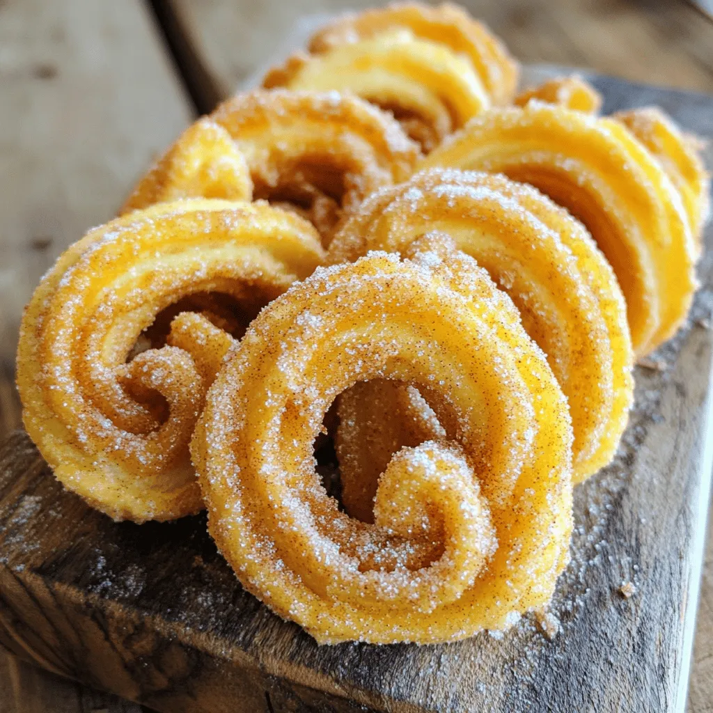 Um perfekte Zimt-Zucker Churros zu machen, benötigst du einige einfache Zutaten. Hier ist die Liste: - 1 Tasse Weizenmehl - 1/2 Tasse Wasser - 1/2 Tasse Milch - 1/4 Tasse ungesalzene Butter, in Stücke geschnitten - 2 Esslöffel Kristallzucker - 1/4 Teelöffel Salz - 2 große Eier - 1 Teelöffel Vanilleextrakt - Pflanzenöl zum Frittieren - 1 Tasse Kristallzucker (zum Wälzen) - 2 Teelöffel gemahlener Zimt Diese Zutaten sind die Basis für den Teig, der deine Churros so knusprig und lecker macht. Das Mehl und die Eier geben Struktur, während die Butter und Milch für einen tollen Geschmack sorgen. Einige Küchenhelfer erleichtern dir die Zubereitung von Churros. Hier sind ein paar nützliche Werkzeuge: - Spritzbeutel mit Sternspitze - Schaumlöffel - Tiefe Pfanne oder Fritteuse - Küchenpapier Mit einem Spritzbeutel kannst du den Teig leicht formen. Der Schaumlöffel hilft, die Churros sicher aus dem heißen Öl zu holen. Die Qualität der Zutaten ist wichtig. Frische Eier verbessern den Geschmack. Verwende ungesalzene Butter für mehr Kontrolle über den Salzgehalt. Hochwertiges Mehl sorgt für einen besseren Teig. Wenn du frische, gute Zutaten wählst, wirst du den Unterschied schmecken. Für mehr Details zur Zubereitung, schau dir das Full Recipe an. Zuerst bereite ich den Teig für die Churros. Ich nehme einen mittelgroßen Topf und gebe Wasser, Milch, Butter, Zucker und Salz hinein. Dann erhitze ich alles bei mittlerer Hitze, bis die Mischung kocht. Sobald ich das sehe, nehme ich den Topf vom Herd. Jetzt füge ich das Weizenmehl hinzu. Es ist wichtig, schnell zu rühren, bis sich ein glatter Teig bildet. Ich lasse den Teig etwa fünf Minuten abkühlen. Jetzt kommen die Eier. Ich füge sie nacheinander hinzu. Nach jedem Ei rühre ich gut um, bis der Teig glatt und glänzend aussieht. Am Ende gebe ich den Vanilleextrakt dazu. So habe ich einen perfekten, geschmeidigen Teig für die Churros. Jetzt ist es Zeit, die Churros zu frittieren. Ich erhitze Pflanzenöl in einer tiefen Pfanne oder Fritteuse auf 175°C. Ich gebe den Churroteig in einen Spritzbeutel mit einer Sternspitze. Dann spritze ich Stränge des Teigs direkt ins heiße Öl. Ich schneide sie auf die gewünschte Länge. Es ist wichtig, die Churros goldbraun zu frittieren, was etwa zwei bis drei Minuten pro Seite dauert. Ich benutze einen Schaumlöffel, um die Churros herauszunehmen, und lege sie auf Küchenpapier. So kann das überschüssige Öl abtropfen. Die letzte Etappe ist der Zimt-Zucker. In einer Schüssel vermische ich den Kristallzucker mit dem gemahlenen Zimt. Ich nehme die warmen Churros und wälze sie in der Zimt-Zucker-Mischung, bis sie komplett bedeckt sind. Jetzt sind meine Churros bereit zum Genießen. Sie sind knusprig und lecker, perfekt für jeden Anlass. Für das volle Rezept schaue dir die [Full Recipe] an. Um perfekte Churros zu machen, ist die Konsistenz des Teigs wichtig. Der Teig sollte dick, aber nicht zu fest sein. Wenn der Teig zu fest ist, werden die Churros hart. Ist er zu dünn, verlieren die Churros ihre Form. Achte darauf, das Öl auf die richtige Temperatur zu bringen. Bei 175°C frittieren die Churros gleichmäßig und werden goldbraun. Ein Küchenthermometer hilft dir, die Temperatur zu kontrollieren. Die Churros sollten direkt nach dem Frittieren in die Zimt-Zucker-Mischung gewälzt werden. So bleibt die Mischung gut haften und sorgt für den perfekten Geschmack. Ein häufiger Fehler ist, den Teig zu lange zu kochen. Du solltest den Topf vom Herd nehmen, wenn das Wasser kocht. Warte nicht zu lange, bevor du das Mehl hinzufügst. Ein weiterer Fehler ist die Öltemperatur. Wenn das Öl zu kalt ist, saugen die Churros viel Öl auf. Wenn es zu heiß ist, verbrennen sie schnell. Überprüfe die Temperatur regelmäßig. Vermeide auch das Überfüllen der Pfanne. Frittiere nur ein paar Churros gleichzeitig. So haben sie Platz, um sich auszudehnen und gleichmäßig zu bräunen. Die besten Frittiermethoden für Churros sind das tiefe Frittieren oder das Frittieren in einer Pfanne. Bei beiden Methoden ist es wichtig, genug Öl zu verwenden. Für tiefes Frittieren solltest du mindestens 5 cm Öl in die Pfanne geben. Bei der normalen Pfannenmethode kannst du auch weniger Öl nutzen, aber die Churros müssen vollständig im Öl schwimmen, um gleichmäßig zu garen. Achte darauf, die Churros nicht zu lange zu frittieren. Nach 2-3 Minuten pro Seite sollten sie goldbraun und knusprig sein. Verwende einen Schaumlöffel, um sie vorsichtig herauszunehmen. Mit diesen Tipps wird dein Zimt-Zucker Churros Rezept ein voller Erfolg! Du kannst das volle Rezept [Full Recipe] nachlesen. {{image_4}} Gefüllte Churros sind ein wahrer Genuss. Du kannst sie einfach mit Schokolade oder Karamell füllen. Dazu bereitest du die Füllung einfach vor. Schmelze die Schokolade oder das Karamell in einem kleinen Topf. Spritze dann den Churroteig, wie im Rezept beschrieben, und frittiere ihn. Nach dem Frittieren stichst du mit einer Spritzspritze oder einem kleinen Messer in die Churros. Fülle sie vorsichtig mit der Schokolade oder dem Karamell. So bringst du eine süße Überraschung in jeden Biss. Wenn du eine gesündere Option möchtest, probiere gebackene Churros. Anstelle des Frittierens backst du die Churros im Ofen. Verwende etwas weniger Zucker im Teig und serviere sie mit Joghurt oder frischem Obst. Du kannst auch Vollkornmehl verwenden. Das gibt den Churros einen gesünderen Twist und reduziert die Kalorien. Diese Alternativen sind lecker und machen trotzdem Spaß. Experimentiere mit verschiedenen Gewürzen für deinen Zimt-Zucker-Mix. Füge Muskatnuss, Kardamom oder Ingwer hinzu. Jedes Gewürz bringt einen neuen Geschmack. Vielleicht magst du auch eine scharfe Note? Eine Prise Cayennepfeffer kann aufregend sein. So machst du deine Churros einzigartig und spannend. Du kannst auch die Zimt-Zucker-Mischung mit Vanillezucker kombinieren. Das sorgt für ein süßes Aroma, das jeden begeistert. Für die perfekten Zimt-Zucker Churros, schau dir das [Full Recipe] an. Um deine Zimt-Zucker Churros frisch zu halten, lege sie in einen luftdichten Behälter. Verwende Papiertücher, um Feuchtigkeit zu absorbieren. Das hilft, die Churros knusprig zu halten. Lagere sie bei Raumtemperatur, nicht im Kühlschrank. Der Kühlschrank kann die Churros weich machen. Wenn du die Churros wieder aufwärmen möchtest, heize deinen Ofen auf 180°C vor. Lege die Churros auf ein Backblech und erwärme sie für etwa 5-7 Minuten. So bleiben sie knusprig und lecker. Du kannst auch eine Pfanne verwenden. Erhitze sie ohne Öl für einige Minuten bei mittlerer Hitze. Die Churros sind frisch am besten. Sie halten sich bis zu zwei Tage in einem luftdichten Behälter. Nach zwei Tagen werden sie weniger knusprig. Du kannst auch den Teig vorbereiten und im Kühlschrank lagern. So kannst du frisch frittierte Churros genießen, wann immer du Lust hast. Für das vollständige Rezept schaue dir die Full Recipe an. Die Zubereitung von Zimt-Zucker Churros dauert insgesamt etwa 30 Minuten. Die Vorbereitungszeit beträgt rund 15 Minuten. In dieser Zeit bereiten Sie den Teig vor und erhitzen das Öl. Das Frittieren dauert dann etwa 10 bis 12 Minuten. So schnell können Sie köstliche Churros genießen! Ja, gefrorene Churros sind eine praktische Option. Sie können sie im Ofen oder in einer Fritteuse aufwärmen. Achten Sie darauf, die Temperatur zu überprüfen. So bleiben sie knusprig und lecker. Es ist jedoch immer besser, frische Churros selbst zu machen, wenn Sie die Zeit haben. Die besten Churros finden Sie oft in spezialisierten Dessertläden oder spanischen Restaurants. Diese Orte bieten frische, hausgemachte Churros an. Fragen Sie Freunde oder schauen Sie online nach Bewertungen. So finden Sie die besten Churros in Ihrer Nähe! Zimt-Zucker Churros sind einfach und lecker. Wir haben die Hauptzutaten, die Zubereitung und Tipps behandelt. Gute Zutaten sorgen für besten Geschmack. Mit unseren Anleitungen machst du die perfekten Churros. Denk daran, häufige Fehler zu vermeiden und verschiedene Variationen auszuprobieren. Lagere deine Churros richtig, damit sie frisch bleiben. Ich hoffe, du hast neue Ideen und viel Spaß beim Zubereiten!