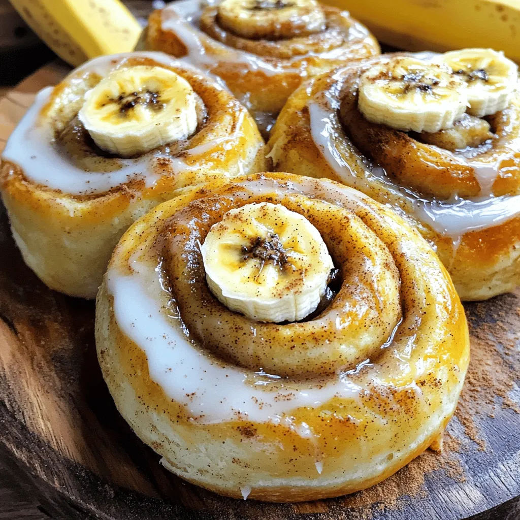 - 3 reife Bananen, zerdrückt - 125 g weiche Butter - 100 g brauner Zucker Die Hauptzutaten sind einfach und lecker. Die reifen Bananen bringen viel Geschmack. Sie sind der Schlüssel zu saftigem und süßem Brot. Die Butter sorgt für eine zarte Textur und reichhaltigen Geschmack. Der braune Zucker gibt den Zimtschnecken eine angenehme Karamellnote. - 250 g Weizenmehl - 1/2 Teelöffel Salz - 1 Teelöffel Natron Die trockenen Zutaten sind wichtig für die Struktur. Das Weizenmehl gibt den Zimtschnecken Stabilität. Das Salz verstärkt den Geschmack und das Natron hilft, die Schnecken locker zu machen. - 1 Teelöffel Vanilleextrakt - 1 Teelöffel gemahlener Zimt - 60 ml Milch (oder pflanzliche Milch) - 30 g gehackte Walnüsse (optional) - 30 g Rosinen (optional) Diese Zutaten verleihen den Zimtschnecken das besondere Etwas. Vanilleextrakt und Zimt bringen Wärme und Tiefe. Milch sorgt für die richtige Konsistenz des Teigs. Die Walnüsse und Rosinen sind tolle Ergänzungen, aber ganz optional. Für die vollständige Anleitung schau dir das [Full Recipe] an. Zuerst zerdrücke drei reife Bananen in einer großen Schüssel. Füge 125 g weiche Butter hinzu. Mische alles gut, bis die Masse glatt ist. Jetzt kommen 100 g brauner Zucker und ein Teelöffel Vanilleextrakt dazu. Rühre weiter, bis alles gleichmäßig vermischt ist. In einer anderen Schüssel siebe 250 g Weizenmehl, 1/2 Teelöffel Salz und 1 Teelöffel Natron. Diese trockenen Zutaten gibst du nach und nach zur Bananenmischung. Achte darauf, dass du immer wieder gut rührst. So entsteht ein weicher Teig. Nehme den Teig aus der Schüssel und lege ihn auf eine bemehlte Fläche. Knete den Teig sanft für etwa zwei bis drei Minuten. Rolle ihn dann zu einem Rechteck von etwa 0,5 cm Dicke aus. Für die Füllung vermenge einen Teelöffel gemahlenen Zimt mit einem Esslöffel weicher Butter und einem Esslöffel braunem Zucker. Verteile diese Mischung gleichmäßig auf dem ausgerollten Teig. So bekommt dein Gebäck den perfekten Geschmack. Rolle den Teig vorsichtig von einer langen Seite auf. Drücke die Ränder gut zusammen, damit sie sich nicht öffnen. Schneide den aufgerollten Teig in etwa 2,5 cm dicke Stücke. Lege die Stücke in eine gefettete Backform. Heize den Ofen auf 175 °C vor. Lass die Zimtschnecken etwa 20 Minuten ruhen. Backe sie dann für 25 bis 30 Minuten. Sie sind fertig, wenn sie goldbraun sind. Für das gesamte Rezept, besuche bitte [Full Recipe]. Für einen perfekten Teig sind reife Bananen der Schlüssel. Sie bringen viel Geschmack und Feuchtigkeit. Verwende Bananen mit braunen Flecken. Diese sind süßer und weicher. Beim Kneten ist es wichtig, nicht zu viel zu drücken. Knete den Teig sanft, bis er glatt ist. Das dauert nur 2-3 Minuten. Wenn du den Teig ausrollst, mache ein Rechteck von etwa 0,5 cm Dicke. Das gibt dir gleichmäßige Schnecken. Der Guss ist einfach und lecker. Mische 120 g Puderzucker mit 2 Esslöffeln Milch. Rühre, bis die Mischung glatt ist. Achte darauf, dass keine Klumpen bleiben. Träufle den Guss über die warmen Zimtschnecken. Das gibt einen süßen Glanz und macht sie noch besser. Präsentiere die Zimtschnecken auf einem rustikalen Holzteller. Das sieht toll aus. Träufle den Guss darüber und füge einige Bananenscheiben hinzu. Eine Prise Zimt oben drauf sorgt für zusätzlichen Flair. Kombiniere die Schnecken mit einer Tasse Kaffee oder Tee. So wird das Frühstück oder der Snack noch besser. Für einen besonderen Touch serviere etwas Sahne oder Eis dazu. {{image_4}} Schokoladenstückchen machen alles besser! Du kannst sie einfach in den Teig einarbeiten. Sie schmelzen beim Backen und geben einen tollen Geschmack. Ich empfehle, etwa 100 g Schokoladenstückchen zu verwenden. Mische sie vorsichtig unter den Teig, bevor du ihn ausrollst. Deine Zimtschnecken werden dann eine süße Überraschung in jedem Bissen haben. Nüsse bringen Crunch und Geschmack. Wenn du keine Walnüsse magst, probiere Mandeln oder Haselnüsse. Du kannst auch eine Mischung aus verschiedenen Nüssen verwenden. Eine tolle Kombination ist, Walnüsse mit Pekannüssen zu mischen. Das gibt deinen Zimtschnecken noch mehr Textur und Geschmack. Für eine vegane Version kannst du pflanzliche Milch und Butter verwenden. Kokosmilch oder Mandelmilch sind gute Optionen. Ersetze die Butter durch vegane Margarine. So bleibt der Genuss und es ist auch für Veganer lecker. Weitere Alternativen sind Apfelmus oder Avocado, die du im Teig verwenden kannst. So wird dein Rezept vielseitig und für alle geeignet. Lagere die Bananenbrot-Zimtschnecken in einem luftdichten Behälter. So bleiben sie frisch. Die Schnecken halten sich im Kühlschrank etwa 3 bis 5 Tage. Stelle sicher, dass der Behälter gut verschlossen ist. So trocknen sie nicht aus und bleiben saftig. Wenn du die Zimtschnecken länger aufbewahren möchtest, friere sie einfach ein. Wickele jede Schnecke in Frischhaltefolie. Lege sie dann in einen gefrierfesten Beutel. So bleiben sie bis zu 3 Monate haltbar. Achte darauf, das Datum auf dem Beutel zu notieren. Um die gefrorenen Zimtschnecken aufzutauen, lege sie über Nacht in den Kühlschrank. Du kannst sie auch bei Raumtemperatur auftauen lassen. Das dauert etwa 1 bis 2 Stunden. Wenn du es eilig hast, nutze die Mikrowelle. Stelle sie auf niedrige Leistung für 30 Sekunden. Der beste Weg, die Zimtschnecken aufzuwärmen, ist der Ofen. Heize ihn auf 175 °C vor. Lege die Schnecken auf ein Backblech und backe sie 10 bis 15 Minuten. So werden sie warm und weich. Die Mikrowelle ist schneller, kann aber die Zimtschnecken gummiartig machen. Wenn du Zeit hast, wähle den Ofen. So bleiben sie fluffig und lecker. Wenn du das vollständige Rezept für Bananenbrot-Zimtschnecken möchtest, schau hier: [Full Recipe]. Ja, du kannst die Zimtschnecken im Voraus zubereiten. Bereite den Teig und die Füllung vor. Rolle den Teig auf und schneide die Stücke. Lege sie in eine Backform und decke sie ab. Du kannst die Schnecken bis zu einer Nacht im Kühlschrank lagern. Vor dem Backen lasse sie auf Zimmertemperatur kommen. So sparst du Zeit an einem geschäftigen Morgen. Bananenbrot-Zimtschnecken bleiben frisch für etwa 3 bis 4 Tage. Lagere sie in einem luftdichten Behälter. So bleiben sie weich und lecker. Du kannst die Schnecken auch einfrieren, wenn du sie länger aufbewahren möchtest. Wickel sie gut ein, um Gefrierbrand zu vermeiden. Zum Auftauen lasse sie einfach bei Raumtemperatur stehen. Ja, die Zimtfüllung lässt sich leicht anpassen. Du kannst mehr Zimt für einen stärkeren Geschmack hinzufügen. Oder mische andere Gewürze wie Muskatnuss oder Ingwer für eine neue Note. Auch Schokoladenstückchen passen gut zur Füllung. Lass deiner Kreativität freien Lauf und finde deine perfekte Mischung. So wird jedes Mal ein neues Geschmackserlebnis. Zusammenfassend hast du nun alle Zutaten und Schritte, um köstliche Bananenbrot-Zimtschnecken zu backen. Du kennst die Tipps, um den Teig perfekt zu machen und das beste Ergebnis zu erzielen. Stelle sicher, dass du deinen Zimtschnecken die richtige Pflege und Lagerung gibst. Mit diesen Anleitungen und Ideen kannst du einfach variieren und anpassen. Viel Spaß beim Backen und Genießen deiner einzigartigen Kreationen!