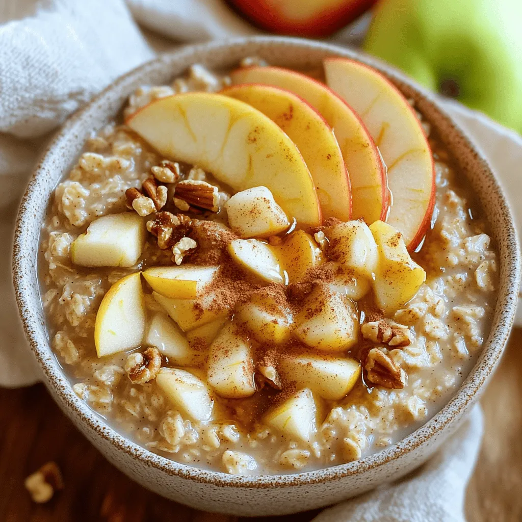 Um einen leckeren Apfel-Zimt-Haferbrei zu machen, brauchst du einige Hauptzutaten. Diese Zutaten sind einfach zu finden und machen das Gericht besonders schmackhaft. Hier sind die Hauptzutaten: - 1 Tasse Haferflocken (zarte oder grobe) - 2 Tassen Milch (oder eine pflanzliche Alternative) - 1 mittelgroßer Apfel, geschält, entkernt und gewürfelt - 1 Teelöffel gemahlener Zimt - 2 Esslöffel brauner Zucker (nach Geschmack anpassen) - 1 Esslöffel Ahornsirup (optional für zusätzliche Süße) - 1/4 Tasse gehackte Walnüsse oder Pekannüsse - Eine Prise Salz - Frische Apfelscheiben und zusätzlich Zimt zum Servieren Jede dieser Zutaten trägt zu einem tollen Geschmack und einer tollen Textur bei. Der Apfel bringt eine süße Frische, während der Zimt Wärme und Tiefe hinzufügt. Wenn du eine pflanzliche Option bevorzugst, gibt es viele Milchalternativen. Diese helfen dir, den Haferbrei cremig zu machen. Hier sind einige meiner Favoriten: - Mandelmilch - Hafermilch - Sojamilch - Kokosmilch Jede dieser Alternativen hat einen eigenen Geschmack. Probiere aus, welche dir am besten gefällt. Manchmal möchtest du deinen Haferbrei noch süßer machen. Hier sind ein paar Optionen, die du nutzen kannst: - Honig - Agavendicksaft - Stevia Diese Süßstoffe können leicht hinzugefügt werden. Du kannst die Menge nach deinem Geschmack anpassen. Wenn du die Rezeptur von [Full Recipe] befolgst, wirst du sicher einen köstlichen Haferbrei genießen! Zuerst erhitzt du die Milch in einem Topf. Stelle die Hitze auf mittlere Stufe. Achte darauf, dass die Milch nicht anbrennt. Wenn die Milch kocht, reduziere die Hitze auf niedrig. Jetzt rührst du die Haferflocken, eine Prise Salz und den Zimt ein. Füge dann die gewürfelten Äpfel und den braunen Zucker hinzu. Rühre alles gut um. Lass die Mischung fünf bis sieben Minuten kochen. Rühre gelegentlich um, bis die Haferflocken weich sind und die Masse cremig wird. Für mehr Süße kannst du jetzt den Ahornsirup hinzufügen. Rühre alles gut durch. Nimm den Topf vom Herd und lasse den Haferbrei eine Minute ruhen. Er wird etwas dicker. Die richtige Temperatur ist wichtig. Eine mittlere Hitze bringt die Milch zum Kochen. Wenn du die Hitze reduzierst, bleibt der Haferbrei cremig. Zu hohe Hitze kann die Milch zum Überkochen bringen. Das wollen wir vermeiden. Halte die Temperatur konstant niedrig, wenn du die Haferflocken hinzufügst. So kochen sie gleichmäßig und werden nicht klumpig. Die Konsistenz des Haferbreis sollte cremig, aber nicht wässrig sein. Wenn der Brei zu dick wird, kannst du etwas mehr Milch hinzufügen. Rühre gut um. Wenn er zu dünn ist, lasse ihn etwas länger kochen. Die Haferflocken nehmen Wasser auf und machen den Brei dicker. Probiere den Brei während des Kochens. So findest du die perfekte Konsistenz für deinen Geschmack. Für die vollständige Anleitung schaue dir das [Full Recipe] an. Ein häufiger Fehler ist, die Milch zu stark zu erhitzen. Achte darauf, die Hitze zu reduzieren, wenn sie kocht. Wenn du die Haferflocken zu früh hinzufügst, werden sie nicht richtig cremig. Rühre die Mischung regelmäßig um, um ein Anbrennen zu vermeiden. Zu viel Zucker kann den Geschmack überwältigen, also probiere die Mischung zuerst. Um den Geschmack deines Apfel-Zimt-Haferbreis zu intensivieren, kannst du frische Vanille hinzufügen. Ein Teelöffel Vanilleextrakt macht einen großen Unterschied. Du kannst auch die Äpfel vorher leicht anbraten. Das bringt ihren natürlichen Zucker hervor und verstärkt den Geschmack. Eine Prise Muskatnuss kann ebenfalls eine schöne Note hinzufügen. Wenn du Nüsse verwendest, röste sie vorher für mehr Crunch und Aroma. Für eine glutenfreie Option, nutze glutenfreie Haferflocken. Wenn du Zucker reduzieren möchtest, ersetze den braunen Zucker durch einen natürlichen Süßstoff wie Stevia oder Erythrit. Für eine proteinreiche Variante, füge einen Löffel Nussbutter hinzu. Wenn du auf Milchprodukte verzichten möchtest, wähle eine pflanzliche Milch, wie Mandel- oder Hafermilch. Achte darauf, die Konsistenz anzupassen, falls du mehr Flüssigkeit benötigst. Du kannst die Tipps in der Full Recipe ausprobieren, um deinen perfekten Apfel-Zimt-Haferbrei zu kreieren. {{image_4}} Übernacht-Haferflocken sind eine tolle Option. Sie sind einfach und schnell. Kombiniere alle Zutaten in einem Glas. Füge die Haferflocken, Milch, Äpfel und Zimt hinzu. Rühre alles gut um und stelle es über Nacht in den Kühlschrank. Am Morgen hast du einen leckeren Snack. Du kannst auch Nüsse oder Joghurt hinzufügen. Die Stovetop-Backmethode ist einfach und macht Spaß. Koche den Haferbrei wie im Rezept beschrieben. Wenn die Haferflocken fast fertig sind, füge eine kleine Menge Apfelstückchen hinzu. Lass sie kurz mitkochen. So werden sie weich und saftig. Die Aromen verbinden sich gut. Kombiniere Äpfel mit anderen Früchten für neuen Geschmack. Bananen passen gut dazu. Schneide sie in kleine Stücke und füge sie beim Kochen hinzu. Beeren sind auch eine gute Wahl. Sie bringen Farbe und Frische. Du kannst sogar Trockenfrüchte wie Rosinen oder Aprikosen verwenden. Experimentiere mit verschiedenen Kombinationen! Ich empfehle, den Haferbrei in einem luftdichten Behälter im Kühlschrank zu lagern. So bleibt er frisch. Der Haferbrei hält sich bis zu fünf Tage. Du kannst ihn auch in Portionen einfrieren. Verwende gefriergeeignete Behälter oder Beutel. So hast du immer eine schnelle, gesunde Mahlzeit zur Hand. Um den Haferbrei wieder zu erwärmen, gebe ihn in einen Topf oder eine Mikrowelle. Füge etwas Milch oder Wasser hinzu, um ihn cremig zu halten. Erwärme ihn langsam. Rühre zwischendurch um, damit er gleichmäßig warm wird. So schmeckt er fast wie frisch zubereitet. Die Zutaten für Apfel-Zimt-Haferbrei haben unterschiedliche Haltbarkeiten. Haferflocken können bis zu zwei Jahre halten, wenn sie trocken gelagert werden. Äpfel bleiben frisch etwa eine Woche im Kühlschrank. Überprüfe sie regelmäßig auf Druckstellen. Zimt und Zucker halten sich lange, wenn sie trocken sind. Achte darauf, sie an einem kühlen, dunklen Ort zu lagern. Um Apfel-Zimt-Haferbrei vegan zu machen, tausche die Milch aus. Verwende eine pflanzliche Milch, wie Mandel-, Soja- oder Hafermilch. Diese Alternativen geben dem Brei einen feinen Geschmack. Achte darauf, dass auch der braune Zucker und der Ahornsirup vegan sind. Wenn du das Rezept genau befolgst, bleibt der Geschmack köstlich. Du kannst die restlichen Zutaten genau gleich verwenden. Die Zutaten in Apfel-Zimt-Haferbrei bieten viele Vorteile. Hafer ist reich an Ballaststoffen. Diese helfen, den Blutzucker zu regulieren und halten dich länger satt. Äpfel sind voll von Vitaminen und Antioxidantien. Sie unterstützen dein Immunsystem und fördern die Verdauung. Zimt kann den Blutzuckerspiegel senken und hat entzündungshemmende Eigenschaften. Walnüsse oder Pekannüsse geben gesunde Fette und Proteine. Das macht diesen Brei zu einer nahrhaften Mahlzeit. Ja, du kannst gefrorene Äpfel verwenden. Achte darauf, sie vorher etwas aufzutauen. Das hilft, die Kochzeit zu verkürzen. Gefrorene Äpfel können auch einen anderen Geschmack hinzufügen. Der Brei wird trotzdem cremig und lecker. Dies ist eine tolle Option, wenn frische Äpfel nicht verfügbar sind. Dieser Blogbeitrag hat gezeigt, wie du köstlichen Apfel-Zimt-Haferbrei zubereitest. Wir haben die Hauptzutaten und Milchalternativen betrachtet. Außerdem hast du Tipps zur richtigen Zubereitung und Lagerung erhalten. Variationen und häufige Fehler sind ebenfalls wichtig. Nutze diese Informationen, um deinen perfekten Haferbrei zu kreieren. Sei kreativ und passe ihn deinem Geschmack an. Der Haferbrei wird dir Freude bringen. Viel Spaß beim Ausprobieren!