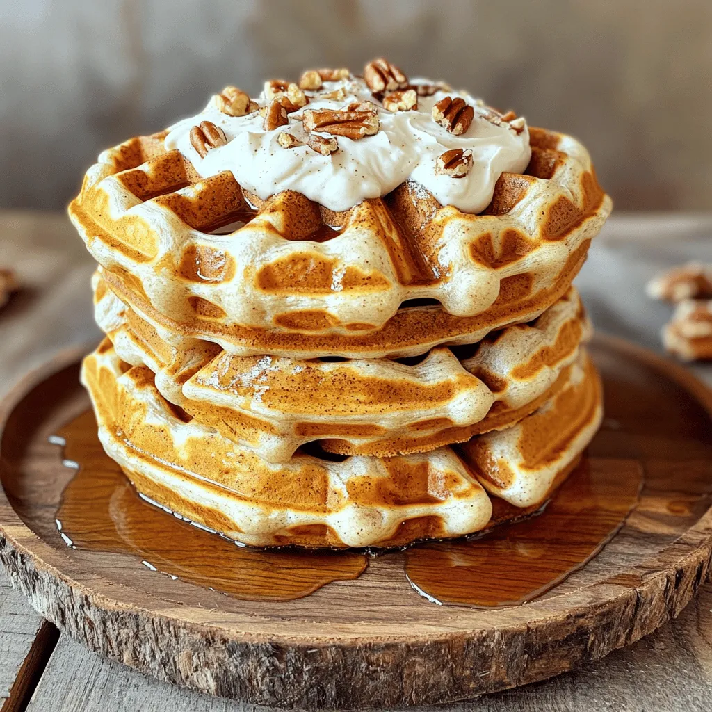 Für die Zimtschnecken-Waffeln benötigst du folgende Zutaten: - 1 Dose gekühlter Zimtschnecken-Teig (8 Rolls) - 60 ml Milch - 60 ml Ahornsirup - 1 Teelöffel Vanilleextrakt - 1 Teelöffel gemahlener Zimt - 60 g gehackte Pekannüsse oder Walnüsse (optional) - Frischkäseglasur (aus der Zimtschneckendose) Die Mengen sind für vier Portionen gedacht. Du kannst die Zimtschnecken-Teigrolle durch frischen Teig ersetzen, wenn du das magst. Für eine vegane Option kannst du die Milch durch pflanzliche Milch ersetzen. Anstelle von Ahornsirup kannst du Honig verwenden, wenn du das wünschst. Wenn du Nüsse nicht magst, lasse sie einfach weg. Die Waffeln schmecken auch ohne sie sehr lecker. Du kannst auch andere Gewürze wie Muskatnuss hinzufügen, um den Geschmack zu variieren. Eine Portion (2 Waffeln) hat etwa: - Kalorien: 320 - Fett: 15 g - Kohlenhydrate: 45 g - Eiweiß: 4 g Auf diese Weise kannst du die Nährwerte im Auge behalten und dennoch einen leckeren Genuss erleben. Heize dein Waffeleisen auf die empfohlene Temperatur vor. Dies ist der erste Schritt für perfekte Waffeln. Nimm nun die Dose mit dem Zimtschnecken-Teig. Öffne die Dose vorsichtig und trenne die Rollen. Schneide jede Rolle in vier Stücke. In einer großen Schüssel vermischst du die Milch, den Ahornsirup, den Vanilleextrakt und den Zimt. Rühre alles gut um, bis es gleichmäßig ist. Füge die Zimtschneckenstücke hinzu und mische alles gut. Wenn du Nüsse magst, kannst du sie jetzt unterheben. Besprühe das vorgeheizte Waffeleisen mit Antihaftspray. Nimm etwa 80 ml der Teigmischung und gib sie in die Mitte des Waffeleisens. Schließe den Deckel und backe die Waffeln für 3 bis 5 Minuten. Sie sind fertig, wenn sie goldbraun sind. Entferne die Waffeln vorsichtig. Wiederhole den Vorgang mit dem restlichen Teig. So bekommst du viele leckere Waffeln. Die Waffeln sind nun fertig! Beträufle sie mit der Frischkäseglasur aus der Dose. Du kannst die Glasur auch in einer kleinen Schüssel zum Dippen anbieten. Staple zwei Waffeln auf einem Teller für eine schöne Präsentation. Ein zusätzlicher Schuss Ahornsirup und ein paar gehackte Pekannüsse oder Walnüsse machen das Ganze perfekt. Ein Hauch Puderzucker oben drauf sorgt für eine elegante Note. So sieht dein Gericht nicht nur gut aus, es schmeckt auch köstlich! Die Konsistenz der Waffeln ist wichtig. Sie sollten außen knusprig und innen weich sein. Hier sind einige Tipps: - Teig gut vermengen: Mische die Zutaten gründlich. So kleben die Zimtschnecken gut zusammen. - Nicht zu viel Teig: Fülle das Waffeleisen nicht zu voll. Zu viel Teig macht die Waffeln dick und schwer. - Backzeit anpassen: Jeder Waffelautomat ist anders. Behalte die Waffeln im Auge, bis sie goldbraun sind. Viele machen beim Waffelbacken Fehler. Hier sind die häufigsten und wie du sie vermeidest: - Zu wenig Hitze: Wenn dein Waffeleisen nicht heiß genug ist, werden die Waffeln nicht knusprig. Achte darauf, dass es gut vorgeheizt ist. - Teig nicht gleichmäßig: Wenn die Zimtschneckenstücke ungleichmäßig im Teig sind, backen sie nicht richtig. Schneide die Rollen gleichmäßig. - Nicht genug Antihaftspray: Wenn du kein Spray benutzt, kleben die Waffeln fest. Sprühe das Eisen leicht ein, bevor du den Teig hinzufügst. Die richtigen Werkzeuge machen das Kochen einfacher. Hier sind einige nützliche Utensilien: - Waffeleisen: Ein gutes Waffeleisen ist der Schlüssel. Suche nach einem mit Antihaft-Oberfläche. - Schüssel: Eine große Schüssel ist wichtig zum Mischen. Sie sollte genug Platz für alle Zutaten bieten. - Küchenwaage: Eine Waage hilft dir, die Zutaten genau abzuwiegen. Das sorgt für Konsistenz in deinem Rezept. Mit diesen Tipps und Tricks wirst du die perfekten Zimtschnecken-Waffeln zubereiten. Folge dem [Full Recipe] für das beste Ergebnis! {{image_4}} Wenn Sie glutenfreie Zimtschnecken-Waffeln machen möchten, gibt es einfache Wege. Verwenden Sie glutenfreien Zimtschnecken-Teig. Achten Sie darauf, dass alle anderen Zutaten glutenfrei sind. Zum Beispiel, wählen Sie glutenfreie Milch und Sirup. Diese Waffeln schmecken genauso gut wie die klassischen! Wenn Sie Schokolade mögen, fügen Sie Schokoladenstückchen hinzu. Diese schmelzen beim Waffeln backen und geben einen tollen Geschmack. Für Karamell-Variationen, träufeln Sie Karamellsauce in die Mischung. Dies schafft einen süßen, reichen Geschmack. Beide Optionen machen die Zimtschnecken-Waffeln noch köstlicher. Im Herbst können Sie Kürbisgewürz hinzufügen. Dieser Geschmack passt perfekt zu Zimt. Mischen Sie etwas Kürbispüree in den Teig und fügen Sie Muskatnuss hinzu. So zaubern Sie einen festlichen Genuss. Auch andere Gewürze, wie Ingwer oder Nelken, sind eine tolle Ergänzung. Experimentieren Sie und finden Sie Ihre Lieblingsvariationen! Zimtschnecken-Waffeln sind ein Genuss. Wenn Sie Reste haben, lagern Sie sie richtig. Wickeln Sie jede Waffel in Frischhaltefolie. Legen Sie sie dann in einen luftdichten Behälter. Im Kühlschrank bleiben sie frisch für etwa 3 Tage. Für eine längere Lagerung nutzen Sie die Gefriertruhe. Dort halten sie bis zu 2 Monate. Achten Sie darauf, die Waffeln gut einzupacken, um Gefrierbrand zu vermeiden. Das Aufwärmen ist einfach. Sie können die Waffeln im Toaster aufwärmen. Dies macht sie wieder knusprig. Eine andere Methode ist die Nutzung der Mikrowelle. Legen Sie die Waffel auf einen Teller. Decken Sie sie mit einem feuchten Papiertuch ab. Erwärmen Sie sie für etwa 20-30 Sekunden. So bleibt die Waffel weich und lecker. Die Haltbarkeit der Waffeln hängt von der Lagerung ab. Frisch gebackene Waffeln schmecken am besten. Nach 3 Tagen im Kühlschrank kann die Qualität sinken. Gefrorene Waffeln sind ideal für spätere Genüsse. Achten Sie darauf, sie vor dem Verzehr gut aufzutauen, um den besten Geschmack zu erhalten. Ja, frischer Zimtschnecken-Teig ist eine tolle Wahl. Frischer Teig gibt den Waffeln einen besonderen Geschmack. Du kannst ihn einfach nach dem Rezept verwenden. Achte darauf, den Teig gleichmäßig zu schneiden, damit die Waffeln gleichmäßig backen. Frischer Teig kann die Waffeln etwas fluffiger machen und sorgt für ein tolles Aroma. Das Rezept ergibt vier Portionen. Jede Portion enthält zwei Waffeln. Du kannst also leicht eine Familie oder Freunde bedienen. Wenn du mehr Gäste hast, verdopple einfach die Zutaten. So hast du genug für alle. Diese Waffeln sind perfekt für ein Frühstück oder einen Brunch mit Freunden. Es gibt viele tolle Toppings für Zimtschnecken-Waffeln. Hier sind einige meiner Favoriten: - Frischkäseglasur: Die Glasur aus der Zimtschneckendose passt perfekt. - Ahornsirup: Ein Klassiker, der nie schadet. - Gehackte Nüsse: Pekannüsse oder Walnüsse bringen einen schönen Crunch. - Frische Früchte: Erdbeeren oder Bananen sind eine süße Ergänzung. Experimentiere mit verschiedenen Toppings und finde deine Lieblingskombination. Zimtschnecken-Waffeln sind ein leckerer Genuss. Du hast gelernt, welche Zutaten du brauchst und wie du sie zubereitest. Wir haben auch Tipps für die perfekte Konsistenz und gute Küchenutensilien besprochen. Du kannst die Waffeln variieren, etwa mit glutenfreien Optionen oder zusätzlichen Aromen. Denke daran, Reste richtig zu lagern, um die Frische zu bewahren. Na, bereit, deine eigenen Waffeln zu backen? Viel Spaß beim Ausprobieren!