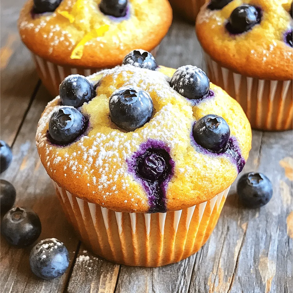 Um köstliche Zitronen-Heidelbeer-Muffins zu backen, benötigen Sie einige Hauptzutaten: - 1 ½ Tassen Weizenmehl - ½ Tasse Kristallzucker - 1 Esslöffel Backpulver - ¼ Teelöffel Salz - ½ Tasse ungesalzene Butter, geschmolzen - 2 große Eier - ½ Tasse Milch (oder Mandelmilch für eine milchfreie Option) - Abgeriebene Schale von 1 großen Zitrone - 2 Esslöffel frischer Zitronensaft - 1 Tasse frische Heidelbeeren (oder gefrorene, falls gewünscht) - 1 Teelöffel Vanilleextrakt - Optional: Puderzucker zum Bestäuben Diese Zutaten sorgen für den perfekten Geschmack und die richtige Textur. Die Kombination aus frischen Heidelbeeren und spritziger Zitrone bringt Freude in jeden Biss. Der Zucker und die Butter geben den Muffins eine süße und feuchte Basis. Wenn Sie die Muffins etwas süßer mögen, können Sie mehr Zucker hinzufügen. Für ein besonderes Aroma können Sie auch etwas Zimt oder Muskatnuss hinzufügen. Es ist wichtig, frische Zutaten zu verwenden, um den besten Geschmack zu erzielen. Für das vollständige Rezept schauen Sie sich die [Full Recipe] an. Heize deinen Ofen auf 190°C vor. Das ist die perfekte Temperatur für fluffige Muffins. Nimm eine Muffinform und lege Papierförmchen hinein oder sprühe sie mit Antihaftspray ein. So bleiben die Muffins später gut in Form. Nimm eine große Schüssel und gib 1 ½ Tassen Weizenmehl, ½ Tasse Zucker, 1 Esslöffel Backpulver und ¼ Teelöffel Salz hinein. Mische alles gut mit einem Schneebesen. Diese Zutaten sind die Basis für deine Muffins. Sie geben ihnen Struktur und Geschmack. In einer separaten Schüssel vermenge ½ Tasse geschmolzene Butter, 2 große Eier, ½ Tasse Milch, die abgeriebene Schale von 1 Zitrone, 2 Esslöffel frischen Zitronensaft und 1 Teelöffel Vanilleextrakt. Schlage alles gut durch, bis die Mischung glatt ist. Gieße diese feuchten Zutaten nun in die Schüssel mit den trockenen Zutaten. Mische vorsichtig, bis alles gerade so kombiniert ist. Vermeide es, zu lange zu rühren. So bleiben deine Muffins schön locker und luftig. Jetzt hast du die perfekte Basis für die leckeren Lemon Blueberry Muffins. Vergiss nicht, die frischen Heidelbeeren unter den Teig zu heben! Du kannst auch den [Full Recipe] für weitere Details nutzen. Um perfekte Muffins zu backen, achte auf die Backzeit. Backe die Muffins bei 190°C für 18 bis 20 Minuten. Ein Zahnstocher sollte sauber herauskommen. Wenn du zu lange backst, werden sie trocken. Wenn du die Muffins etwas früher herausnimmst, bleiben sie saftig. Lass sie nach dem Backen etwa 5 Minuten in der Form abkühlen. So behalten sie ihre Form. Beim Mischen der Zutaten ist Technik wichtig. Mische die trockenen Zutaten zuerst. Die feuchten Zutaten fügst du dann hinzu. Rühre nur so lange, bis alles gerade vermischt ist. Zu langes Rühren macht den Teig schaumig. Das führt zu dichten Muffins. Halte die Mischung einfach und schnell, um luftige Muffins zu erhalten. Du kannst die Süße nach deinem Geschmack anpassen. Wenn du es süßer magst, füge mehr Zucker hinzu. Für einen frischeren Geschmack kann mehr Zitronensaft helfen. Vanilleextrakt gibt den Muffins eine schöne Tiefe. Probiere, diese Aromen nach deinem Wunsch zu verändern. So machst du die Muffins einzigartig. Nutze den [Full Recipe], um deine Favoriten auszuprobieren. {{image_4}} Wenn Sie etwas mehr Crunch mögen, fügen Sie Nüsse hinzu. Walnüsse oder Mandeln passen gut. Sie können auch Kokosnuss verwenden. Das gibt den Muffins eine süße Note. Weitere Früchte wie Himbeeren oder Erdbeeren sind ebenfalls eine tolle Wahl. Sie bringen frische Aromen. Experimentieren Sie mit verschiedenen Kombinationen, um Ihren eigenen Favoriten zu finden. Für eine glutenfreie Version nutzen Sie einfach glutenfreies Mehl. Es funktioniert gut und gibt trotzdem eine tolle Textur. Möchten Sie die Muffins vegan machen? Ersetzen Sie die Eier durch Apfelmus oder eine Banane. Verwenden Sie Mandelmilch oder Sojamilch anstelle von normaler Milch. Diese Anpassungen machen die Muffins für alle zugänglich. Je nach Saison können Sie die Früchte ändern. Im Sommer sind frische Pfirsiche oder Aprikosen lecker. Im Herbst probieren Sie Kürbispüree und Gewürze aus. Im Winter können getrocknete Cranberries eine tolle Wahl sein. Diese saisonalen Früchte bringen neue Geschmäcker und Farben. So bleibt jedes Muffin-Rezept spannend und frisch. Für das vollständige Rezept besuchen Sie [Full Recipe]. Nach dem Backen könntest du die Muffins bei Raumtemperatur aufbewahren. Lege sie in einen luftdichten Behälter. So bleiben sie frisch. Alternativ kannst du die Muffins auch im Kühlschrank lagern. Das hilft gegen Feuchtigkeit. Achte darauf, sie gut einzupacken, damit sie nicht austrocknen. Die Muffins sind bei Raumtemperatur etwa drei Tage frisch. Im Kühlschrank halten sie sich bis zu einer Woche. Für beste Qualität iss sie am besten schnell. Wenn du sie länger aufbewahren möchtest, ist das Einfrieren eine gute Option. Um die Muffins einzufrieren, lasse sie zuerst vollständig abkühlen. Wickel jeden Muffin in Frischhaltefolie. Lege die eingewickelten Muffins dann in einen Gefrierbeutel. So kannst du sie bis zu drei Monate aufbewahren. Zum Auftauen lege sie einfach bei Raumtemperatur für ein paar Stunden hin. Du kannst sie auch im Ofen bei niedriger Temperatur aufwärmen. So bleiben sie schön weich. Für die besten Ergebnisse, genieße die Muffins frisch gebacken nach dem [Full Recipe]. Du kannst die Muffins bis zu drei Tage bei Raumtemperatur aufbewahren. Lagere sie in einem luftdichten Behälter. So bleiben sie frisch und saftig. Wenn du sie länger aufbewahren möchtest, lege sie in den Kühlschrank. Dort halten sie bis zu einer Woche. Achte darauf, dass sie gut verpackt sind, um ein Austrocknen zu vermeiden. Ja, gefrorene Heidelbeeren sind gut geeignet. Sie machen die Muffins ebenso lecker. Du musst sie nicht vorher auftauen. Füge sie direkt zum Teig hinzu. So bleiben sie beim Backen schön saftig. Das Wichtigste ist, sie vorsichtig unterzumischen, damit der Teig nicht zu viel Farbe annimmt. Für die Muffins kannst du viele Milchalternativen nutzen. Mandelmilch ist eine beliebte Wahl für milchfreie Optionen. Auch Hafermilch und Kokosmilch passen gut. Diese Alternativen geben den Muffins einen neuen Geschmack. Sie sind perfekt für Veganer oder Menschen mit Laktoseintoleranz. Muffins sind einfach zuzubereiten und lecker. In diesem Beitrag haben wir die Hauptzutaten und die Schritte zur Zubereitung besprochen. Außerdem gab es Tipps für das perfekte Backen und Möglichkeiten zur Variation. Denke daran, die Aufbewahrung gut zu planen, damit deine Muffins frisch bleiben. Du kannst kreativ sein und verschiedene Zutaten probieren. Mach dir keine Sorgen – das Backen wird mit der Zeit einfacher. Viel Spaß beim Ausprobieren deiner eigenen Muffinrezepte!