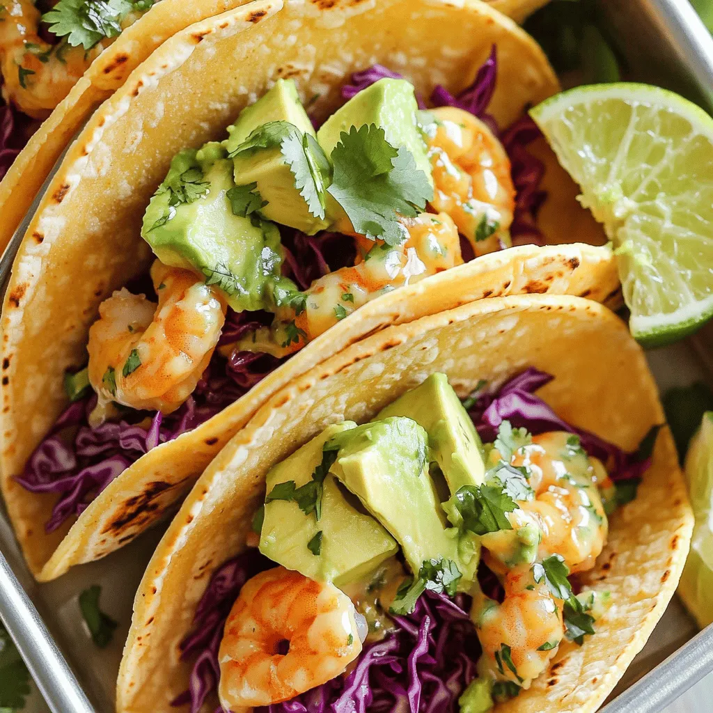Für die perfekten Kokos-Limetten-Garnelen-Tacos brauchst du einige frische und leckere Zutaten. Hier ist die Liste: - 450 g große Garnelen, geschält und entdarmt - 240 ml Kokosmilch - 2 Esslöffel Limettensaft - 1 Esslöffel Limettenabrieb - 2 Knoblauchzehen, gehackt - 8 kleine Maistortillas Diese Zutaten sorgen für einen tollen Geschmack und eine schöne Textur in deinen Tacos. Die Garnelen sind zart und die Kokosmilch bringt eine cremige Note. Die Marinade macht den Unterschied. Sie verwandelt einfache Garnelen in etwas Besonderes. Hier sind die Gewürze, die du verwenden solltest: - 1 Teelöffel gemahlener Kreuzkümmel - Salz und Pfeffer nach Geschmack Um die Garnelen zu marinieren, mischst du die Kokosmilch, den Limettensaft, den Limettenabrieb, den Knoblauch und die Gewürze. Lass die Garnelen mindestens 15 Minuten marinieren. So nehmen sie alle Aromen auf und werden köstlich. Für die Tacos sind frische Beilagen wichtig. Sie bringen Farbe und Geschmack. Hier sind meine Empfehlungen: - 1 Tasse Rotkohl, fein gehobelt - 1 Avocado, in Scheiben geschnitten - Frischer Koriander zum Garnieren - Limettenscheiben zum Servieren Der Rotkohl gibt Crunch, während die Avocado cremig und nussig ist. Mit frisch gehacktem Koriander und Limettensaft schmecken die Tacos besonders frisch. Diese Zutaten machen die Tacos nicht nur schön, sondern auch lecker. Du kannst das vollständige Rezept [hier finden](Full Recipe). Beginnen wir mit der Marinade. In einer Rührschüssel vermischen Sie: - 240 ml Kokosmilch - 2 Esslöffel Limettensaft - 1 Esslöffel Limettenabrieb - 2 gehackte Knoblauchzehen - 1 Teelöffel gemahlener Kreuzkümmel - Salz und Pfeffer nach Geschmack Rühren Sie alles gut um, bis es gleichmäßig ist. Diese Mischung sorgt für tollen Geschmack. Jetzt geht es an die Garnelen. Nehmen Sie 450 g große Garnelen und geben Sie sie in die Marinade. Achten Sie darauf, dass sie gleichmäßig bedeckt sind. Lassen Sie die Garnelen mindestens 15 Minuten marinieren. Während sie marinieren, können Sie die anderen Zutaten vorbereiten. Erhitzen Sie eine große Pfanne bei mittlerer Hitze. Wenn die Pfanne heiß ist, fügen Sie die marinierten Garnelen und die gesamte Marinade hinzu. Braten Sie die Garnelen etwa 3-4 Minuten auf jeder Seite. Sie sind fertig, wenn sie opak und durchgegart sind. Für die Tortillas können Sie eine andere Pfanne verwenden oder sie über eine offene Flamme kurz erwärmen. So bleiben sie weich und lecker. Jetzt sind die Garnelen bereit für die Tacos! Verwenden Sie das Rezept für die vollständige Anleitung. Um die Garnelen perfekt zu garen, achte auf die Farbe. Sie sollten rosa und opak sein. Überkoche sie nicht, sonst werden sie gummiartig. Brenne sie maximal 3-4 Minuten pro Seite. Wenn du frische Garnelen verwendest, bleibt der Geschmack besser erhalten. Marinieren ist der Schlüssel. Lass sie mindestens 15 Minuten in der Marinade ruhen. So nehmen sie das volle Aroma auf. Die Tortillas müssen weich und warm sein. Du kannst sie in einer trockenen Pfanne erhitzen. Mach das bei mittlerer Hitze und wende sie nach 30 Sekunden. Eine andere Methode ist, sie über einer offenen Flamme zu halten. So bekommst du einen rauchigen Geschmack. Wickel sie nach dem Erhitzen in ein Küchentuch. Das hilft, sie warm zu halten. Für eine tolle Garnierung nutze frischen Koriander. Er bringt Farbe und Geschmack. Limettenscheiben sind ebenfalls eine gute Wahl. Sie verleihen einen spritzigen Kick. Du kannst auch fein gehobelten Rotkohl verwenden. Er sorgt für einen knackigen Biss. Avocadoscheiben sind auch sehr beliebt. Sie machen die Tacos cremig. Du kannst diese Ideen nach deinem Geschmack kombinieren. {{image_4}} Wenn du eine vegetarische Option möchtest, ersetze die Garnelen durch Tofu. Tofu nimmt die Aromen gut auf. Schneide den Tofu in Würfel und mariniere ihn wie die Garnelen. Brate ihn dann in der Pfanne goldbraun. Du kannst auch Jackfruit verwenden, um eine fleischähnliche Textur zu erhalten. Möchtest du mehr Schärfe? Füge frische Jalapeños oder Chilis hinzu. Du kannst auch scharfe Salsas oder einen Spritzer scharfer Soße verwenden. Das gibt den Tacos einen aufregenden Kick. Probiere geräucherte Paprika aus, um eine zusätzliche Geschmacksnote zu liefern. Die Wahl der Tortilla kann den Geschmack verändern. Weiche Maistortillas sind klassisch, aber du kannst auch Weizentortillas verwenden. Für eine knusprigere Option probiere gebackene Tortilla-Chips. Du kannst sogar Salatblätter als Wraps nutzen, um eine kalorienärmere Variante zu schaffen. Wenn du Reste von den Kokos-Limetten-Garnelen-Tacos hast, lagere sie in einem luftdichten Behälter. Stelle sicher, dass die Tacos nicht zu lange draußen stehen. Du solltest sie innerhalb von zwei Stunden nach dem Essen in den Kühlschrank stellen. So bleiben die Garnelen frisch und lecker. Zum Wiedererwärmen empfehle ich, die Garnelen in einer Pfanne bei mittlerer Hitze zu erhitzen. Füge etwas Öl hinzu, um ein Ankleben zu verhindern. Die Tortillas kannst du kurz in der Mikrowelle oder in einer Pfanne aufwärmen. Achte darauf, dass du die Garnelen nicht zu lange erhitzt, sonst werden sie zäh. Die Garnelen bleiben im Kühlschrank etwa ein bis zwei Tage frisch. Die Kokosmilch kann nach dem Öffnen bis zu fünf Tage halten, wenn sie gut verschlossen ist. Die Avocado solltest du am besten sofort verwenden, da sie schnell braun wird. Rotkohl hingegen kann bis zu einer Woche halten, wenn er richtig gelagert wird. Wenn Sie keine Garnelen mögen, probieren Sie Hähnchen oder Tofu. Beide sind tolle Optionen. Hähnchenbrust kann in Stücke geschnitten werden. Marinieren Sie es wie die Garnelen. Für Tofu wählen Sie festen Tofu. Schneiden Sie ihn in Würfel und braten Sie ihn goldbraun. So bleibt der Geschmack ähnlich und lecker. Zu diesen Tacos passen frische Salsa und Guacamole gut. Auch Reis mit Limette ist eine gute Wahl. Ein knackiger Salat oder Bohnen sind ebenfalls lecker. Vergessen Sie nicht, kalte Getränke wie Limonade oder Bier zu servieren. Diese Kombinationen bringen die Aromen zur Geltung. Ja, Sie können viel im Voraus machen. Marinieren Sie die Garnelen am Morgen. Lagern Sie die Tortillas und die anderen Zutaten getrennt im Kühlschrank. Wenn Sie bereit sind, braten Sie die Garnelen frisch an. So bleiben die Tacos köstlich und frisch. Sie können auch die Zutaten für einen schnellen Snack bereitstellen. Kokos-Limetten-Garnelen-Tacos sind einfach zuzubereiten und sehr lecker. Wir haben die Hauptzutaten und Gewürze behandelt, die für das perfekte Gericht nötig sind. Ich habe auch erklärt, wie man Garnelen mariniert und brät, um die beste Konsistenz zu erzielen. Vergessen Sie nicht, die Tacos mit tollen Beilagen und Ideen zur Garnierung zu verfeinern. Ob Sie die Tacos vegetarisch oder schärfer mögen, es gibt viele Optionen. Diese Tacos bleiben frisch, wenn Sie die Reste richtig lagern. Ich hoffe, Sie probieren dieses Rezept aus und genießen jede Bissen!