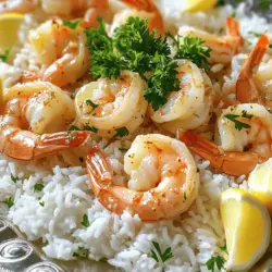 Für dieses Gericht benötigst du frische und gute Zutaten. Hier sind die Hauptzutaten: - 450 g große Garnelen, geschält und entdarmt - 200 g Jasminreis - 30 g ungesalzene Butter - 4 Knoblauchzehen, fein gehackt - 240 ml Gemüsebrühe - 240 ml Wasser Diese Zutaten bilden die Basis für den vollen Geschmack. Die Garnelen sind der Star des Gerichts. Frische Garnelen bringen einen tollen Geschmack. Jasminreis ist aromatisch und leicht klebrig, was gut zur Sauce passt. Die richtigen Gewürze machen den Unterschied. Hier sind die Gewürze, die du brauchst: - 1 Teelöffel Paprika - 1/2 Teelöffel rote Chiliflocken (optional) - Salz und Pfeffer nach Geschmack - 2 Esslöffel frische Petersilie, gehackt - Zitronenschnitze zum Servieren Paprika gibt Farbe und eine milde Süße. Chiliflocken fügen ein wenig Hitze hinzu, wenn du es magst. Petersilie bringt Frische, während Zitronenschnitze das Gericht aufhellen. Die Wahl der Garnelen ist wichtig. Hier sind einige Tipps: - Kaufe frische Garnelen, wenn möglich. Sie haben den besten Geschmack. - Achte auf die Größe. Große Garnelen bleiben saftig und zart. - Überprüfe die Farbe. Sie sollten glänzend und feucht aussehen. - Wenn du gefrorene Garnelen kaufst, wähle solche ohne Zusatzstoffe. Die besten Garnelen machen dein Gericht besonders lecker. Sie sind einfach zuzubereiten und passen gut zu den Aromen der Knoblauchbutter. Für das vollständige Rezept kannst du die [Full Recipe] anschauen. Um den perfekten Jasminreis zuzubereiten, spüle ihn zuerst gründlich. Nutze kaltes Wasser, bis das Wasser klar ist. Dies entfernt überschüssige Stärke und macht den Reis lockerer. Lass den Reis gut abtropfen. In einem mittleren Topf vermischst du den Reis mit Gemüsebrühe und Wasser. Erhitze die Mischung bei mittlerer Hitze, bis sie kocht. Sobald das Wasser kocht, reduziere die Hitze und decke den Topf ab. Lass den Reis 15 bis 18 Minuten köcheln, bis alles Wasser aufgesogen ist. Danach nimm den Topf vom Herd und lass den Reis fünf Minuten ruhen. Dies sorgt dafür, dass der Reis perfekt zart wird. Während der Reis kocht, kannst du die Knoblauchbutter-Garnelen zubereiten. Schmelze die Butter in einer großen Pfanne bei mittlerer Hitze. Füge den fein gehackten Knoblauch hinzu. Brate ihn 1 bis 2 Minuten lang an, bis er duftet. Achte darauf, dass der Knoblauch nicht verbrennt, denn das kann bitter schmecken. Gib nun die Garnelen in die Pfanne. Würze sie mit Paprika, roten Chiliflocken, Salz und Pfeffer. Brate die Garnelen 3 bis 4 Minuten pro Seite. Sie sind fertig, wenn sie rosa und durchscheinend sind. Nimm die Pfanne dann vom Herd. Sobald der Reis fertig ist, lockere ihn mit einer Gabel auf. Füge den Reis vorsichtig zu den Garnelen in der Pfanne hinzu. Mische alles sanft, damit sich die Aromen gut verbinden. Streue zum Schluss die frische Petersilie über das Gericht. Dies sorgt für einen schönen Farbkontrast und zusätzlichen Geschmack. Serviere die Knoblauchbutter Garnelen und Reis auf einem großen Teller. Garniere sie mit Zitronenschnitzen und einer extra Portion Petersilie. So sieht das Gericht nicht nur gut aus, sondern schmeckt auch fantastisch. Für das vollständige Rezept, schau dir die [Full Recipe] an. Die richtige Garzeit für Garnelen ist wichtig. Garnelen brauchen nur 3-4 Minuten pro Seite. Sie sind fertig, wenn sie rosa und durchscheinend sind. Übergaren kann sie zäh machen. Achte darauf, die Hitze nicht zu hoch einzustellen. So vermeidest du ein schnelles Anbrennen des Knoblauchs. Der Jasminreis sollte locker und zart sein. Nach dem Kochen kannst du den Reis mit einer Gabel auflockern. Lass ihn nach dem Kochen 5 Minuten ruhen. Das hilft, die richtige Konsistenz zu erreichen. Füge nach Belieben etwas Butter oder Öl hinzu, um den Geschmack zu verbessern. Serviere die Knoblauchbutter Garnelen und Reis auf einem großen Teller. Garniere das Gericht mit Zitronenschnitzen. Eine Prise frische Petersilie gibt einen schönen Farbkontrast. Du kannst auch eine kleine Schüssel mit extra Sauce daneben stellen. So können die Gäste nach Belieben nachschenken. {{image_4}} Du kannst dein Gericht auf viele Arten anpassen. Füge einfach Gemüse hinzu, um mehr Farbe und Nährstoffe zu bekommen. Brokkoli, Paprika oder Zucchini passen gut zu den Garnelen. Du kannst auch den Reis ändern. Probiere Quinoa oder Vollkornreis für einen gesünderen Ansatz. Diese Optionen bieten dir neue Texturen und Geschmäcker. Wenn du es schärfer magst, füge mehr Chiliflocken hinzu. Du kannst auch frischen Ingwer für einen besonderen Kick verwenden. Eine Prise Cayennepfeffer gibt deinem Gericht mehr Wärme. Diese würzigen Varianten bringen eine aufregende Note in das Rezept. Experimentiere mit verschiedenen Gewürzen, um deine perfekte Mischung zu finden. Für eine vegetarische Version kannst du Garnelen durch Tofu ersetzen. Wähle festen Tofu und brate ihn goldbraun an. Du kannst auch Kichererbsen verwenden, die reich an Protein sind. Diese Alternativen bieten dir die gleiche köstliche Textur, während sie fleischfrei bleiben. Vergiss nicht, die Gewürze anzupassen, um den Geschmack zu intensivieren. Das Rezept bleibt einfach und lecker, egal welche Variante du wählst. Finde die Kombination, die dir am besten gefällt und genieße die Reise in die Welt der Aromen. Um alle Details zu erfahren, schaue dir das Full Recipe an. Um die Knoblauchbutter Garnelen und den Reis frisch zu halten, lagere sie in einem luftdichten Behälter. Stelle sicher, dass der Behälter sauber ist, bevor du die Reste hineinlegst. Kühle das Gericht innerhalb von zwei Stunden nach dem Kochen. So bleibt der Geschmack und die Textur erhalten. Um die Garnelen und den Reis wieder aufzuwärmen, benutze eine Pfanne bei mittlerer Hitze. Füge einen kleinen Esslöffel Wasser oder Brühe hinzu. Dies verhindert, dass sie austrocknen. Rühre das Gericht häufig um, bis es gleichmäßig heiß ist. Alternativ kannst du die Reste auch in der Mikrowelle aufwärmen. Decke das Gericht mit einem feuchten Küchentuch ab, um Feuchtigkeit zu halten. Im Kühlschrank bleiben die Knoblauchbutter Garnelen und der Reis etwa drei Tage frisch. Wenn du sie länger aufbewahren möchtest, friere sie ein. In einem luftdichten Behälter sind sie bis zu drei Monate haltbar. Achte darauf, sie gut zu verpacken, um Gefrierbrand zu vermeiden. Wenn du sie aufgetaut hast, erwärme sie gründlich, bevor du sie servierst. Das vollständige Rezept findest du in der Sektion "Vollständiges Rezept". Um Garlic Butter Shrimp and Rice von Grund auf neu zu machen, folge diesen Schritten: 1. Spüle den Jasminreis gründlich ab. 2. Koche ihn mit Gemüsebrühe und Wasser. 3. Schmelze Butter in einer Pfanne. 4. Brate den gehackten Knoblauch kurz an. 5. Füge die Garnelen hinzu und würze sie. 6. Mische den gekochten Reis mit den Garnelen. Dieses Rezept vereint einfache Schritte mit großartigem Geschmack. Du findest die genauen Mengen in der [Full Recipe]. Beilagen, die gut zu Garlic Butter Shrimp and Rice passen, sind: - Frischer grüner Salat - Gebratene Zucchini - Gedämpfter Brokkoli - Knoblauchbrot Diese Beilagen ergänzen den Geschmack der Garnelen und bringen frische Komponenten hinzu. Du kannst sie leicht zubereiten und sie passen gut zu diesem Gericht. Ja, du kannst frische Garnelen durch tiefgefrorene Garnelen ersetzen. Achte darauf, sie vorher aufzutauen. - Tau die Garnelen über Nacht im Kühlschrank auf. - Spüle sie unter kaltem Wasser ab, um Eisreste zu entfernen. Tiefgefrorene Garnelen sind oft gleichwertig in Geschmack und Textur. So hast du immer Garnelen zur Hand, wenn du Lust auf dieses Gericht hast. In diesem Artikel haben wir alles über Knoblauchbutter-Garnelen und Reis behandelt. Wir begannen mit den Hauptzutaten und wie man die besten Garnelen auswählt. Dann gab es eine klare Schritt-für-Schritt-Anleitung zur Zubereitung. Tipps zur perfekten Garzeit und Präsentation halfen uns, das Gericht abzurunden. Auch Varianten und Lagerinformationen waren wichtig. Denke daran, kreativ zu sein und dein Gericht anzupassen. Genieße dein leckeres Essen!