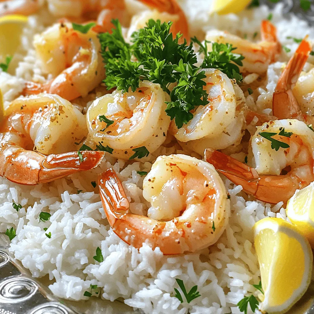 Für dieses Gericht benötigst du frische und gute Zutaten. Hier sind die Hauptzutaten: - 450 g große Garnelen, geschält und entdarmt - 200 g Jasminreis - 30 g ungesalzene Butter - 4 Knoblauchzehen, fein gehackt - 240 ml Gemüsebrühe - 240 ml Wasser Diese Zutaten bilden die Basis für den vollen Geschmack. Die Garnelen sind der Star des Gerichts. Frische Garnelen bringen einen tollen Geschmack. Jasminreis ist aromatisch und leicht klebrig, was gut zur Sauce passt. Die richtigen Gewürze machen den Unterschied. Hier sind die Gewürze, die du brauchst: - 1 Teelöffel Paprika - 1/2 Teelöffel rote Chiliflocken (optional) - Salz und Pfeffer nach Geschmack - 2 Esslöffel frische Petersilie, gehackt - Zitronenschnitze zum Servieren Paprika gibt Farbe und eine milde Süße. Chiliflocken fügen ein wenig Hitze hinzu, wenn du es magst. Petersilie bringt Frische, während Zitronenschnitze das Gericht aufhellen. Die Wahl der Garnelen ist wichtig. Hier sind einige Tipps: - Kaufe frische Garnelen, wenn möglich. Sie haben den besten Geschmack. - Achte auf die Größe. Große Garnelen bleiben saftig und zart. - Überprüfe die Farbe. Sie sollten glänzend und feucht aussehen. - Wenn du gefrorene Garnelen kaufst, wähle solche ohne Zusatzstoffe. Die besten Garnelen machen dein Gericht besonders lecker. Sie sind einfach zuzubereiten und passen gut zu den Aromen der Knoblauchbutter. Für das vollständige Rezept kannst du die [Full Recipe] anschauen. Um den perfekten Jasminreis zuzubereiten, spüle ihn zuerst gründlich. Nutze kaltes Wasser, bis das Wasser klar ist. Dies entfernt überschüssige Stärke und macht den Reis lockerer. Lass den Reis gut abtropfen. In einem mittleren Topf vermischst du den Reis mit Gemüsebrühe und Wasser. Erhitze die Mischung bei mittlerer Hitze, bis sie kocht. Sobald das Wasser kocht, reduziere die Hitze und decke den Topf ab. Lass den Reis 15 bis 18 Minuten köcheln, bis alles Wasser aufgesogen ist. Danach nimm den Topf vom Herd und lass den Reis fünf Minuten ruhen. Dies sorgt dafür, dass der Reis perfekt zart wird. Während der Reis kocht, kannst du die Knoblauchbutter-Garnelen zubereiten. Schmelze die Butter in einer großen Pfanne bei mittlerer Hitze. Füge den fein gehackten Knoblauch hinzu. Brate ihn 1 bis 2 Minuten lang an, bis er duftet. Achte darauf, dass der Knoblauch nicht verbrennt, denn das kann bitter schmecken. Gib nun die Garnelen in die Pfanne. Würze sie mit Paprika, roten Chiliflocken, Salz und Pfeffer. Brate die Garnelen 3 bis 4 Minuten pro Seite. Sie sind fertig, wenn sie rosa und durchscheinend sind. Nimm die Pfanne dann vom Herd. Sobald der Reis fertig ist, lockere ihn mit einer Gabel auf. Füge den Reis vorsichtig zu den Garnelen in der Pfanne hinzu. Mische alles sanft, damit sich die Aromen gut verbinden. Streue zum Schluss die frische Petersilie über das Gericht. Dies sorgt für einen schönen Farbkontrast und zusätzlichen Geschmack. Serviere die Knoblauchbutter Garnelen und Reis auf einem großen Teller. Garniere sie mit Zitronenschnitzen und einer extra Portion Petersilie. So sieht das Gericht nicht nur gut aus, sondern schmeckt auch fantastisch. Für das vollständige Rezept, schau dir die [Full Recipe] an. Die richtige Garzeit für Garnelen ist wichtig. Garnelen brauchen nur 3-4 Minuten pro Seite. Sie sind fertig, wenn sie rosa und durchscheinend sind. Übergaren kann sie zäh machen. Achte darauf, die Hitze nicht zu hoch einzustellen. So vermeidest du ein schnelles Anbrennen des Knoblauchs. Der Jasminreis sollte locker und zart sein. Nach dem Kochen kannst du den Reis mit einer Gabel auflockern. Lass ihn nach dem Kochen 5 Minuten ruhen. Das hilft, die richtige Konsistenz zu erreichen. Füge nach Belieben etwas Butter oder Öl hinzu, um den Geschmack zu verbessern. Serviere die Knoblauchbutter Garnelen und Reis auf einem großen Teller. Garniere das Gericht mit Zitronenschnitzen. Eine Prise frische Petersilie gibt einen schönen Farbkontrast. Du kannst auch eine kleine Schüssel mit extra Sauce daneben stellen. So können die Gäste nach Belieben nachschenken. {{image_4}} Du kannst dein Gericht auf viele Arten anpassen. Füge einfach Gemüse hinzu, um mehr Farbe und Nährstoffe zu bekommen. Brokkoli, Paprika oder Zucchini passen gut zu den Garnelen. Du kannst auch den Reis ändern. Probiere Quinoa oder Vollkornreis für einen gesünderen Ansatz. Diese Optionen bieten dir neue Texturen und Geschmäcker. Wenn du es schärfer magst, füge mehr Chiliflocken hinzu. Du kannst auch frischen Ingwer für einen besonderen Kick verwenden. Eine Prise Cayennepfeffer gibt deinem Gericht mehr Wärme. Diese würzigen Varianten bringen eine aufregende Note in das Rezept. Experimentiere mit verschiedenen Gewürzen, um deine perfekte Mischung zu finden. Für eine vegetarische Version kannst du Garnelen durch Tofu ersetzen. Wähle festen Tofu und brate ihn goldbraun an. Du kannst auch Kichererbsen verwenden, die reich an Protein sind. Diese Alternativen bieten dir die gleiche köstliche Textur, während sie fleischfrei bleiben. Vergiss nicht, die Gewürze anzupassen, um den Geschmack zu intensivieren. Das Rezept bleibt einfach und lecker, egal welche Variante du wählst. Finde die Kombination, die dir am besten gefällt und genieße die Reise in die Welt der Aromen. Um alle Details zu erfahren, schaue dir das Full Recipe an. Um die Knoblauchbutter Garnelen und den Reis frisch zu halten, lagere sie in einem luftdichten Behälter. Stelle sicher, dass der Behälter sauber ist, bevor du die Reste hineinlegst. Kühle das Gericht innerhalb von zwei Stunden nach dem Kochen. So bleibt der Geschmack und die Textur erhalten. Um die Garnelen und den Reis wieder aufzuwärmen, benutze eine Pfanne bei mittlerer Hitze. Füge einen kleinen Esslöffel Wasser oder Brühe hinzu. Dies verhindert, dass sie austrocknen. Rühre das Gericht häufig um, bis es gleichmäßig heiß ist. Alternativ kannst du die Reste auch in der Mikrowelle aufwärmen. Decke das Gericht mit einem feuchten Küchentuch ab, um Feuchtigkeit zu halten. Im Kühlschrank bleiben die Knoblauchbutter Garnelen und der Reis etwa drei Tage frisch. Wenn du sie länger aufbewahren möchtest, friere sie ein. In einem luftdichten Behälter sind sie bis zu drei Monate haltbar. Achte darauf, sie gut zu verpacken, um Gefrierbrand zu vermeiden. Wenn du sie aufgetaut hast, erwärme sie gründlich, bevor du sie servierst. Das vollständige Rezept findest du in der Sektion "Vollständiges Rezept". Um Garlic Butter Shrimp and Rice von Grund auf neu zu machen, folge diesen Schritten: 1. Spüle den Jasminreis gründlich ab. 2. Koche ihn mit Gemüsebrühe und Wasser. 3. Schmelze Butter in einer Pfanne. 4. Brate den gehackten Knoblauch kurz an. 5. Füge die Garnelen hinzu und würze sie. 6. Mische den gekochten Reis mit den Garnelen. Dieses Rezept vereint einfache Schritte mit großartigem Geschmack. Du findest die genauen Mengen in der [Full Recipe]. Beilagen, die gut zu Garlic Butter Shrimp and Rice passen, sind: - Frischer grüner Salat - Gebratene Zucchini - Gedämpfter Brokkoli - Knoblauchbrot Diese Beilagen ergänzen den Geschmack der Garnelen und bringen frische Komponenten hinzu. Du kannst sie leicht zubereiten und sie passen gut zu diesem Gericht. Ja, du kannst frische Garnelen durch tiefgefrorene Garnelen ersetzen. Achte darauf, sie vorher aufzutauen. - Tau die Garnelen über Nacht im Kühlschrank auf. - Spüle sie unter kaltem Wasser ab, um Eisreste zu entfernen. Tiefgefrorene Garnelen sind oft gleichwertig in Geschmack und Textur. So hast du immer Garnelen zur Hand, wenn du Lust auf dieses Gericht hast. In diesem Artikel haben wir alles über Knoblauchbutter-Garnelen und Reis behandelt. Wir begannen mit den Hauptzutaten und wie man die besten Garnelen auswählt. Dann gab es eine klare Schritt-für-Schritt-Anleitung zur Zubereitung. Tipps zur perfekten Garzeit und Präsentation halfen uns, das Gericht abzurunden. Auch Varianten und Lagerinformationen waren wichtig. Denke daran, kreativ zu sein und dein Gericht anzupassen. Genieße dein leckeres Essen!