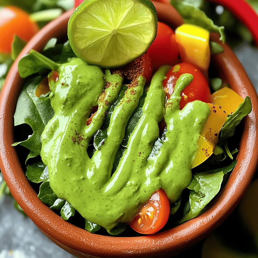 - 1 reife Avocado - 60 ml griechischer Joghurt oder pflanzlicher Joghurt - 2 Esslöffel frischer Limettensaft Die Basis dieses Dressings ist die Avocado. Wähle eine reife Frucht, die leicht auf Druck nachgibt. Griechischer Joghurt gibt dem Dressing die nötige Cremigkeit. Wenn du es pflanzlich halten möchtest, nutze pflanzlichen Joghurt. Der frische Limettensaft bringt eine spritzige Note und hilft, die anderen Aromen zu heben. - 1 Knoblauchzehe, fein gehackt - 1 Esslöffel Olivenöl - 1/2 Teelöffel Kreuzkümmel Knoblauch fügt Tiefe hinzu und hat auch gesundheitliche Vorteile. Olivenöl sorgt für einen reichhaltigen Geschmack und eine glatte Textur. Kreuzkümmel bringt eine warme, erdige Note, die wunderbar mit der Avocado harmoniert. - Salz und Pfeffer nach Geschmack - 1-2 Esslöffel Wasser (nach Bedarf für die Konsistenz) Schmecke dein Dressing mit Salz und Pfeffer ab, um die Aromen zu verstärken. Wenn das Dressing zu dick ist, füge einfach Wasser hinzu. So kannst du die perfekte Konsistenz finden. Du kannst auch andere Gewürze ausprobieren, um dein Dressing zu personalisieren. Für das vollständige Rezept, schau dir das [Full Recipe] an. - Halbiere die Avocado und entferne das Fruchtfleisch. - Bereite den Knoblauch vor, indem du ihn fein hackst. Jetzt hast du die Basis für dein cremiges Avocado Dressing. Die Avocado bringt eine tolle Cremigkeit, und der Knoblauch sorgt für einen herzhaften Geschmack. - Gib alle Zutaten in die Küchenmaschine. - Püriere die Mischung, bis sie die gewünschte Konsistenz hat. Achte darauf, dass die Mischung schön glatt wird. Wenn sie zu dick ist, füge etwas Wasser hinzu. So erhältst du die perfekte Textur für dein Dressing. - Schmecke das Dressing mit Salz und Pfeffer ab. - Lass es mindestens 15 Minuten im Kühlschrank ziehen. Das Kühlen hilft, die Aromen zu verbinden. So schmeckt dein Dressing noch besser! Du kannst das Rezept hier [Full Recipe] nachlesen. - Füge nach Bedarf Wasser hinzu. - Püriere nicht zu lange. So bleibt die Frische erhalten. Die richtige Konsistenz macht das Dressing ideal für jeden Salat. Wenn dein Dressing zu dick ist, nimm einfach einen Esslöffel Wasser. Mixe dann erneut. Dies hilft, die perfekte Creme zu erreichen. Achte darauf, nicht zu lange zu pürieren. So bleibt der Geschmack frisch und lebendig. - Probiere mehr Limettensaft für mehr Helligkeit. - Experimentiere mit Kreuzkümmel und anderen Gewürzen. Ein Spritzer mehr Limettensaft bringt das Dressing zum Strahlen. Der frische Geschmack der Limette hebt die Aromen hervor. Ich empfehle auch, mit Gewürzen wie Kreuzkümmel zu experimentieren. Füge eine Prise hinzu und schmecke das Dressing ab. Du kannst auch andere Gewürze wie Paprika oder Chili verwenden. - Träufle das Dressing über frische Salate. - Nutze es als Dip für Rohkost. Das cremige Avocadodressing macht jeden Salat besser. Du kannst es großzügig darüber träufeln. Es passt auch hervorragend zu Rohkost. Karotten, Paprika und Gurken werden mit diesem Dressing zum Hit. Wenn du mehr Ideen suchst, sieh dir das [Full Recipe] an. {{image_4}} Um ein veganes Avocadodressing zu machen, kannst du pflanzliche Alternativen verwenden. Statt griechischem Joghurt nimmst du einfach Soja- oder Kokosjoghurt. Diese Optionen sind cremig und lecker. Du kannst auch Nuss- oder Saatenmilch verwenden, um das Dressing noch geschmeidiger zu machen. Mandel- oder Hafermilch sind gute Wahl. Diese Milchsorten bringen zusätzliche Aromen und eine feine Textur. Frische Kräuter geben deinem Avocadodressing einen tollen Kick. Koriander und Petersilie passen perfekt. Sie bringen Farbe und Geschmack. Wenn du es schärfer magst, füge etwas Chili hinzu. Das gibt dem Dressing eine spannende Note. Experimentiere mit verschiedenen Kräutern, um deinen eigenen Stil zu finden. Rosmarin oder Basilikum können ebenfalls tolle Ergänzungen sein. Möchtest du das Dressing noch cremiger machen? Füge etwas zerbröselten Feta-Käse hinzu. Er bringt einen salzigen Geschmack und eine tolle Konsistenz. Für einen zusätzlichen Crunch kannst du Nüsse oder Samen hinzufügen. Walnüsse oder Sonnenblumenkerne sind ideal. Sie geben deinem Dressing einen tollen Biss und mehr Nährstoffe. So wird es nicht nur lecker, sondern auch nahrhaft. Für die genauen Schritte zur Zubereitung findest du das Rezept im [Full Recipe]. Um dein cremiges Avocado Dressing frisch zu halten, lagere es in einem luftdichten Behälter. So bleibt es bis zu 3 Tage gut. Achte darauf, den Behälter immer gut zu verschließen. So kommt keine Luft hinein und das Dressing bleibt lecker. Wenn du das Dressing länger aufbewahren möchtest, kannst du es auch einfrieren. Fülle das Dressing in Eiswürfelformen oder kleine Behälter. So portionierst du es leicht. Zum Auftauen lege es einfach in den Kühlschrank. Du kannst es auch kurz in der Mikrowelle erwärmen. Rühre es gut durch, bevor du es verwendest. Hast du Reste? Nutze sie kreativ! Du kannst das übrig gebliebene Dressing als Dip für Gemüse verwenden. Es schmeckt auch toll auf Sandwiches oder Wraps. Probiere es in verschiedenen Salaten oder als Soße für gegrilltes Gemüse. Das gibt deinen Gerichten einen frischen Kick! Cremiges Avocadodressing bleibt im Kühlschrank bis zu 3 Tage frisch. Achte darauf, es in einem luftdichten Behälter aufzubewahren. So bleibt der Geschmack länger erhalten. Nach ein oder zwei Tagen kann es jedoch leicht bräunlich werden. Das passiert, weil die Avocado mit Luft reagiert. Du kannst es trotzdem essen, wenn der Geruch und die Konsistenz in Ordnung sind. Ja, du kannst das Dressing im Voraus machen. Es ist ein tolles Rezept für Meal Prep. Bereite es einfach am Tag vorher vor und stelle es in den Kühlschrank. Du sparst Zeit und hast immer eine gesunde Option bereit. Wenn du es aufbewahrst, denke daran, es in einem luftdichten Behälter zu lagern. So bleibt es frisch und lecker. Wenn dein Dressing zu dick ist, füge einfach Wasser hinzu. Beginne mit einem Esslöffel und püriere erneut. Wiederhole dies, bis die gewünschte Konsistenz erreicht ist. Du kannst auch etwas mehr Limettensaft oder Joghurt hinzufügen, um die Textur zu verändern. So kannst du das Dressing ganz nach deinem Geschmack anpassen. Das cremige Avocadodressing ist einfach und lecker. Wir haben die besten Zutaten wie Avocado, Joghurt und Limettensaft benutzt. Die richtigen Gewürze machen den Geschmack noch besser. Du kannst es anpassen, um deine Vorlieben zu treffen. Denke immer an die Lagerung. Bewahre es im Kühlschrank auf oder friere es ein. Nutze Reste clever in Salaten oder Dips. Mit diesen Tipps gelingt dir das Gericht immer. Mach es zu deinem Rezept und genieße jedes Mal!