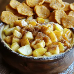 - 2 große Äpfel (Granny Smith oder Honeycrisp) - 240 g Frischkäse - 60 g brauner Zucker Die Äpfel sind der Star dieses Rezepts. Granny Smith gibt einen tollen, frischen Geschmack. Honeycrisp bietet eine süße Note. Du kannst auch eine Mischung verwenden. Frischkäse sorgt für eine cremige Basis. Der braune Zucker bringt eine schöne Karamellnote ins Spiel. - 4 große Weizentortillas - 2 Esslöffel Zucker - 1 Teelöffel gemahlener Zimt Die Weizentortillas sind perfekt für die Zimt-Chips. Sie werden knusprig und lecker. Der Zucker und Zimt geben den Chips eine süße Würze. Diese Kombination passt ideal zum Dip. - Zitronensaft - Muskatnuss - Vanilleextrakt Zitronensaft hilft, die Äpfel frisch zu halten. Muskatnuss fügt eine warme Note hinzu. Vanilleextrakt rundet den Geschmack ab. Diese Zusätze sind nicht zwingend, aber sie bringen mehr Tiefe. Für das vollständige Rezept, schau dir die [Full Recipe] an. Zuerst schälen und entkernen Sie die Äpfel. Ich empfehle, Granny Smith oder Honeycrisp zu benutzen. Diese Sorten sind süß und sauer zugleich. Danach würfeln Sie die Äpfel in kleine Stücke. In einer mittelgroßen Schüssel vermischen Sie die gewürfelten Äpfel mit 1 Esslöffel Zitronensaft, 60 g braunem Zucker, 1 Teelöffel Zimt und 1/2 Teelöffel Muskatnuss. Lassen Sie die Mischung für 10 Minuten ruhen. Die Aromen können sich so besser entfalten. Jetzt ist es Zeit, die Äpfel zu garen. Schmelzen Sie 1 Esslöffel Butter in einer mittleren Pfanne bei mittlerer Hitze. Fügen Sie die Apfelmischung hinzu. Kochen Sie alles für etwa 5 bis 7 Minuten. Rühren Sie dabei gelegentlich um. Die Äpfel sollten zart sein, aber ihre Form behalten. Nehmen Sie die Pfanne vom Herd und lassen Sie die Mischung kurz abkühlen. In einer separaten Schüssel nehmen Sie 240 g weichen Frischkäse. Rühren Sie diesen glatt. Fügen Sie nach und nach 60 g Puderzucker und 1 Teelöffel Vanilleextrakt hinzu. Mischen Sie alles gut, bis die Mischung cremig ist. Jetzt kombinieren Sie die Sachen. Heben Sie die abgekühlte Apfelmischung vorsichtig unter die Frischkäse-Mischung. Achten Sie darauf, dass alles gut verbunden ist. Füllen Sie den Dip in eine Servierschüssel. Für die Zimt-Chips heizen Sie den Ofen auf 180 °C vor. Schneiden Sie 4 große Weizentortillas in Dreiecke. Verteilen Sie die Stücke gleichmäßig auf einem Backblech. Bestreichen Sie jedes Dreieck leicht mit geschmolzener Butter. Mischen Sie in einer kleinen Schüssel 2 Esslöffel Zucker mit 1 Teelöffel Zimt. Streuen Sie die Mischung gleichmäßig über die Tortilladreiecke. Backen Sie die Chips 8 bis 10 Minuten, bis sie knusprig und goldbraun sind. Jetzt sind Ihre Zimt-Chips und der Dip bereit. Genießen Sie das leckere Zusammenspiel von Aromen! Wenn Sie die vollständige Anleitung sehen möchten, schauen Sie sich das Full Recipe an. Um den Geschmack deines Apfelkuchen-Dips zu verbessern, verwende frische Gewürze. Frische Gewürze haben mehr Aroma. Das macht deinen Dip lebendiger. Du kannst auch die Aromen über Nacht durchziehen lassen. So entfalten sich die Geschmäcker besser. Lass die Apfelmischung einfach im Kühlschrank stehen. Am nächsten Tag schmeckt es noch besser. Du kannst den Dip auch im Voraus zubereiten. Lagere die Zutaten trocken. Mische sie kurz vor dem Servieren zusammen. So bleibt alles frisch und lecker. Bereite die Zimt-Chips ebenfalls vorher zu. Lass sie abkühlen und bewahre sie in einer luftdichten Box auf. Richte den Dip in einer dekorativen Schüssel an. So sieht es einladend aus. Du kannst den Dip auch mit zusätzlichen Äpfeln oder Nüssen garnieren. Das gibt dem Gericht eine schöne Note. Die Nüsse sorgen für einen tollen Crunch. So wird jeder Bissen spannend und köstlich. {{image_4}} Um eine vegane Version des Apfelkuchen-Dips zu machen, ersetze den Frischkäse durch pflanzliche Optionen. Du kannst Cashewcreme oder Soja-Frischkäse verwenden. Diese Alternativen bieten eine cremige Textur. Für die Süße, probiere Agavensirup oder Kokosblütenzucker. Diese Optionen sind lecker und gesünder. Ein wenig Abwechslung bei den Gewürzen kann viel bewirken. Füge etwas frischen Ingwer oder gemahlenen Kardamom hinzu. Diese Gewürze bringen einen neuen Geschmack in den Dip. Du kannst auch mit verschiedenen Zuckerarten experimentieren. Rohrzucker oder Honig können dem Dip eine interessante Note geben. Um den Dip fruchtiger zu gestalten, füge Birnen oder Beeren hinzu. Diese Früchte harmonieren gut mit Äpfeln. Du kannst auch getrocknete Früchte wie Cranberries oder Aprikosen verwenden. Diese Optionen bringen mehr Süße und Textur in den Dip. Schau dir das [Full Recipe] an, um alle Schritte und Zutaten zu sehen! Um den Apfelkuchen-Dip frisch zu halten, lege ihn in einen luftdichten Behälter. So bleibt er etwa 3 bis 5 Tage im Kühlschrank gut. Achte darauf, dass der Behälter immer gut verschlossen ist. Wenn du den Dip länger aufbewahren möchtest, kann er auch eingefroren werden. Beachte dabei, dass die Konsistenz beim Auftauen leicht verändert sein kann. Vor dem Verzehr solltest du den Dip immer gut umrühren. Die Zimt-Chips sind am besten, wenn sie frisch und knusprig sind. Lagere sie in einem luftdichten Behälter, um ihre Knusprigkeit zu bewahren. Wenn die Chips weich werden, kannst du sie kurz im Ofen aufbacken. Die beste Temperatur zum Lagern ist bei Raumtemperatur. Vermeide feuchte Orte, da dies die Chips schnell weich macht. Um den Dip aufzuwärmen, kannst du ihn in der Mikrowelle erhitzen. Mache dies in kurzen Intervallen, damit er nicht zu heiß wird. Ideal ist eine Temperatur von etwa 37 bis 40 Grad Celsius. So bleibt der Dip cremig und lecker. Serviere den Dip warm zusammen mit den Zimt-Chips für den besten Genuss. Apfelkuchen-Dip hält sich im Kühlschrank etwa 3 bis 5 Tage. Bewahre ihn in einem luftdichten Behälter auf. So bleibt der Dip frisch und lecker. Ich empfehle, ihn vor dem Servieren kurz umzurühren. Das bringt die Aromen zurück. Ja, du kannst den Dip einfrieren! Fülle ihn in einen gefrierfesten Behälter. Achte darauf, etwas Platz zu lassen, da er beim Einfrieren expandiert. Zum Auftauen lege ihn einfach über Nacht in den Kühlschrank. Rühre ihn gut durch, bevor du ihn servierst. Für diesen Dip sind Granny Smith oder Honeycrisp ideal. Granny Smith gibt einen tollen, saftigen Geschmack. Honeycrisp bringt eine süße Note. Du kannst auch andere Äpfel wie Fuji ausprobieren, wenn du etwas anderes möchtest. Ihr eigener Apfelkuchen-Dip ist einfach und lecker. Wir haben die Hauptzutaten, wie Äpfel und Frischkäse, besprochen. Die Zimt-Chips runden das Ganze perfekt ab. Es gibt viele Tipps, um den Geschmack zu verbessern, und Sie können sogar Variationen ausprobieren. Denken Sie daran, das Dip gut aufzubewahren, damit es frisch bleibt. Nutzen Sie die Tipps, um Ihr perfektes Rezept zu entwickeln. Genießen Sie diesen köstlichen Snack mit Freunden oder der Familie.